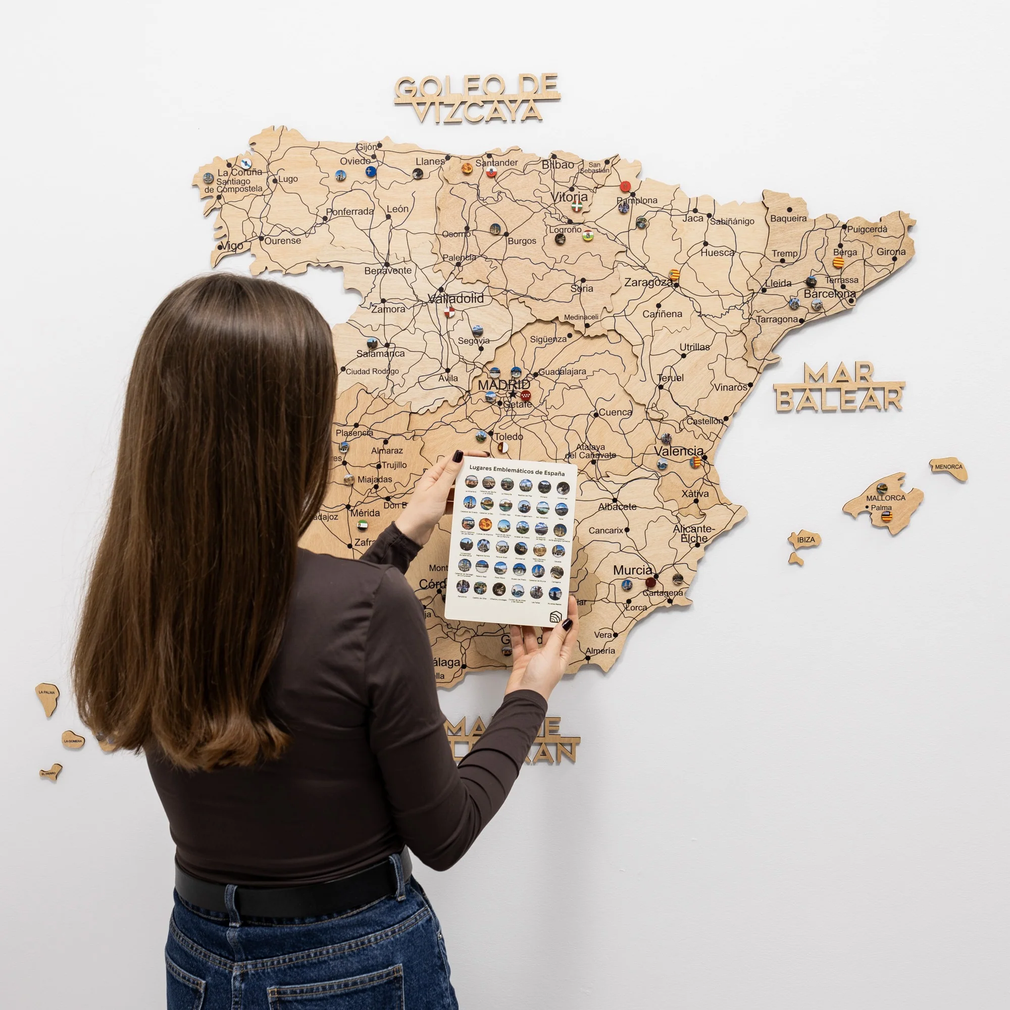 Wooden Map of Spain – Gold - Image 12