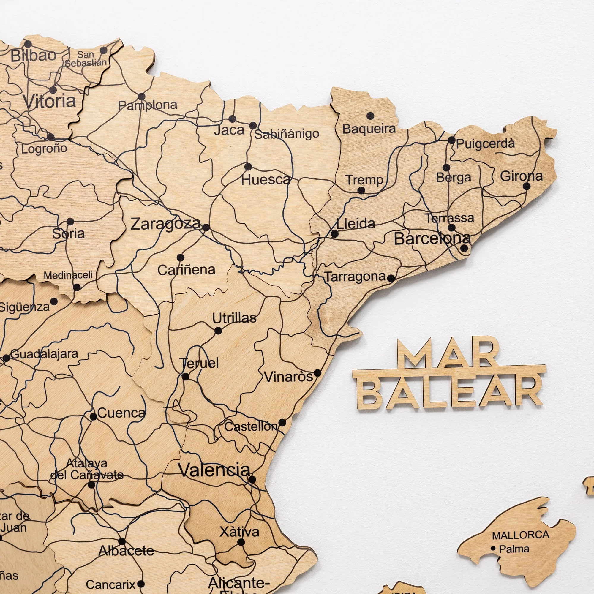 Wooden Map of Spain – Gold - Image 4