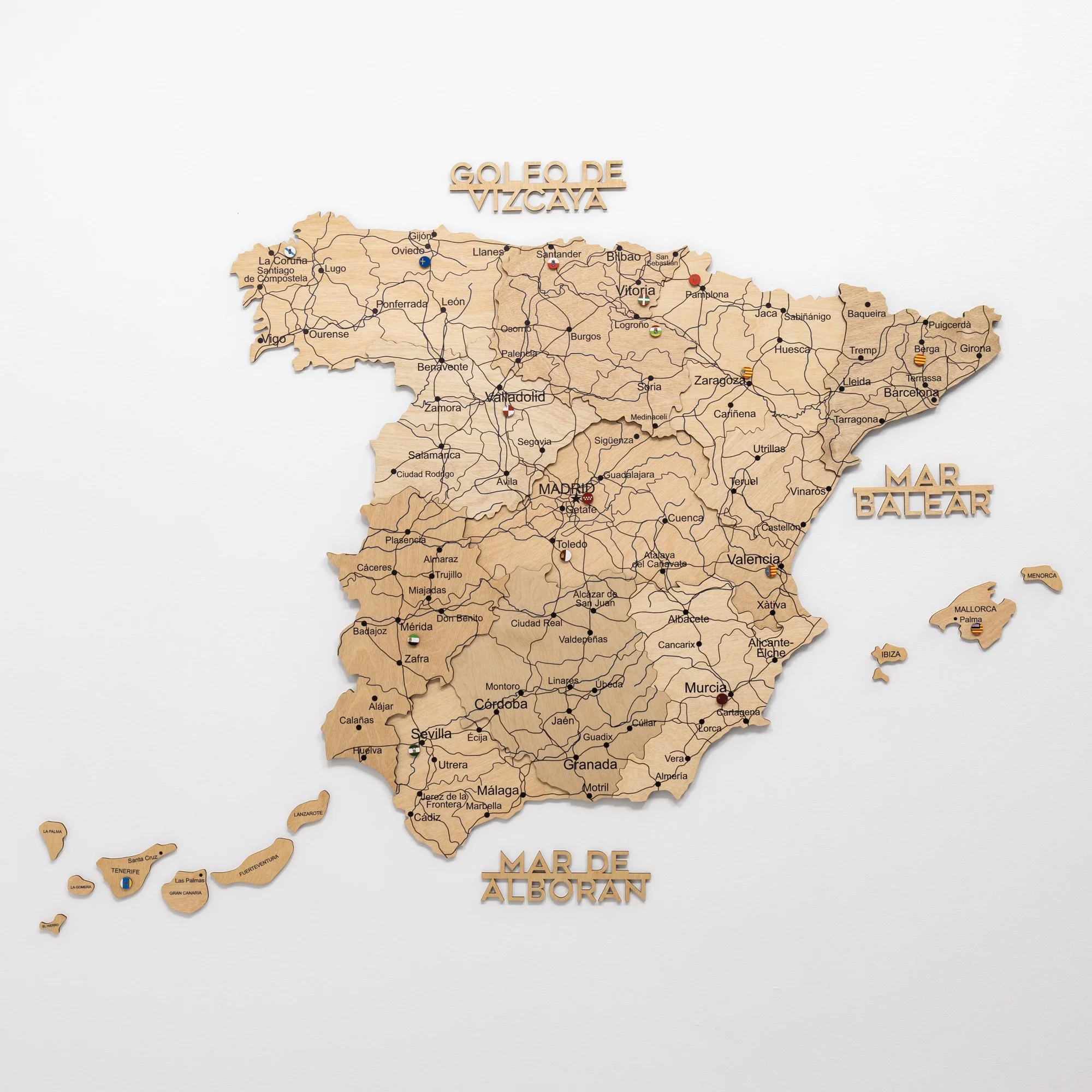 Wooden Map of Spain – Gold - Image 6