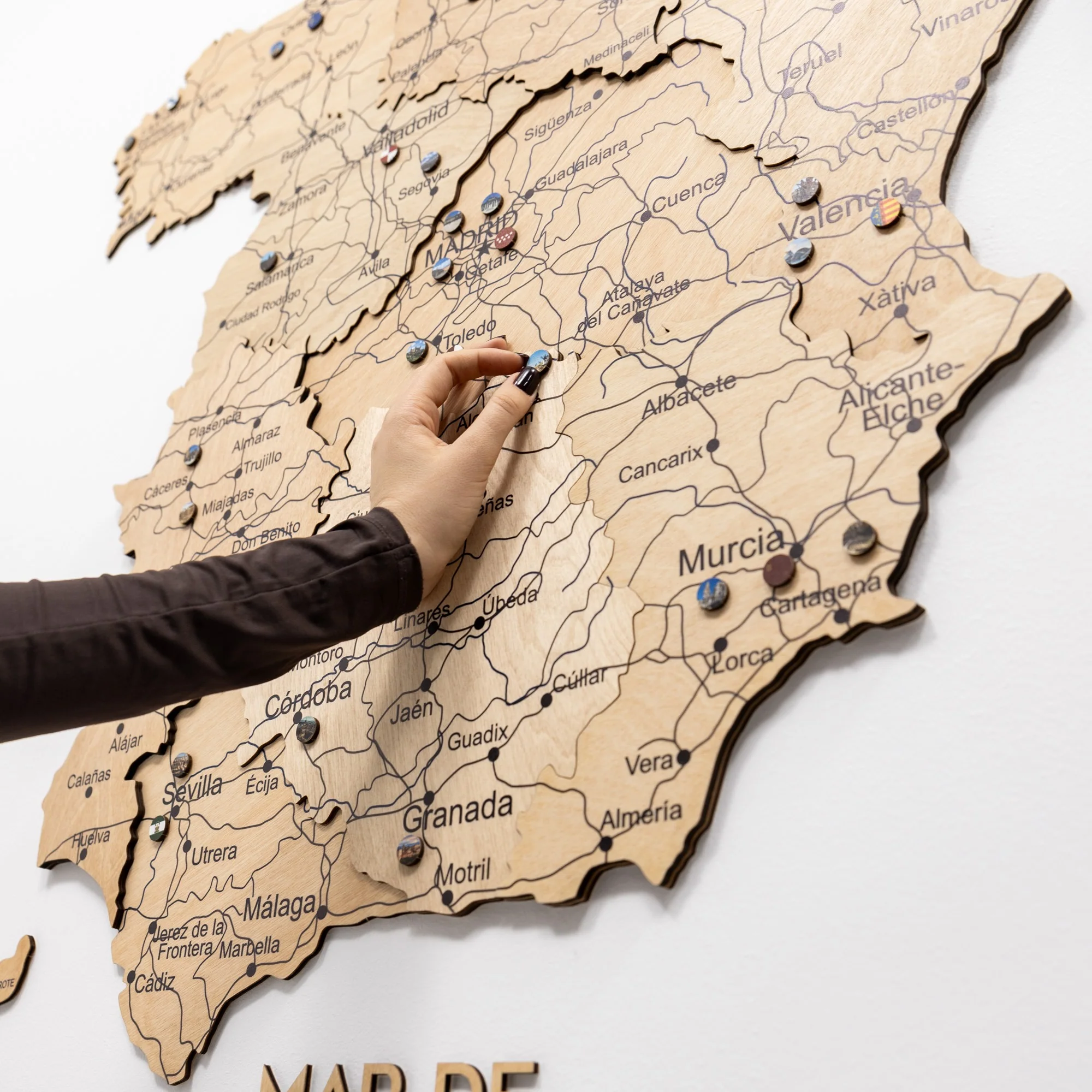 Wooden Map of Spain – Gold - Image 7