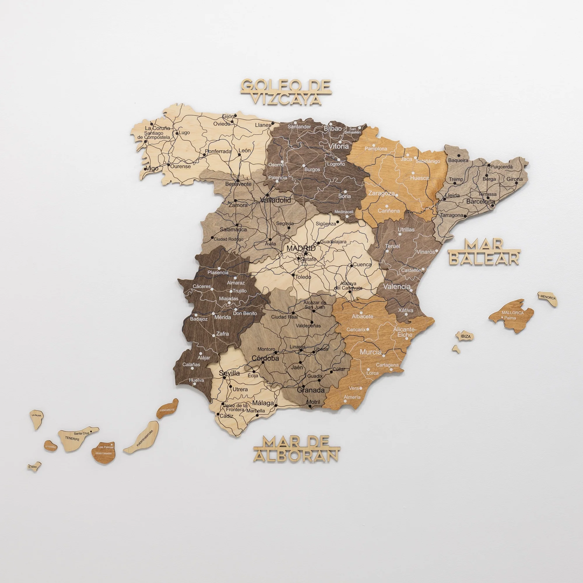 Wooden Map of Spain – Multicolor - Image 6