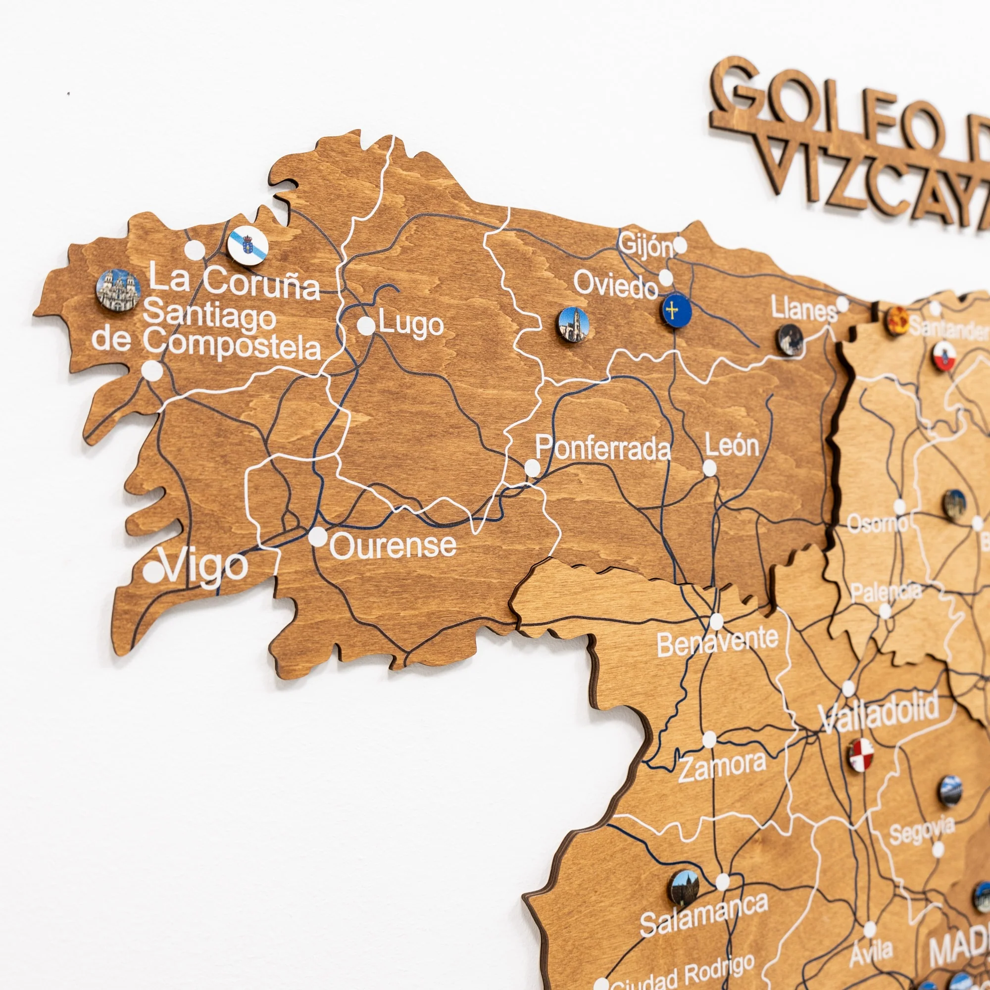 Wooden Map of Spain – Oak - Image 11