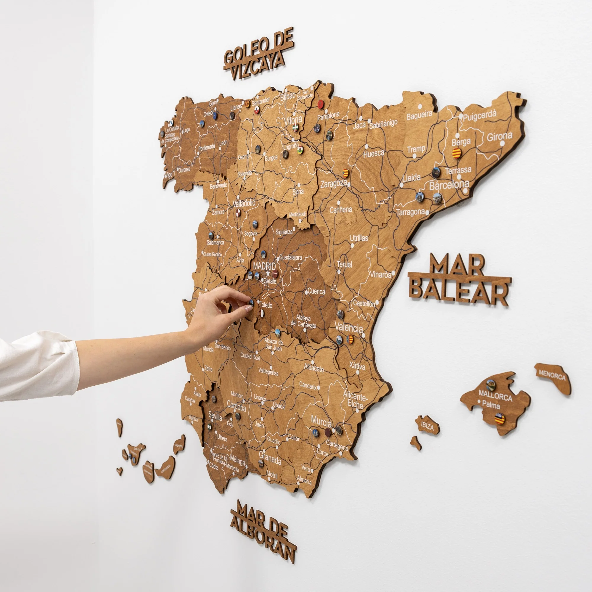 Wooden Map of Spain – Oak - Image 13