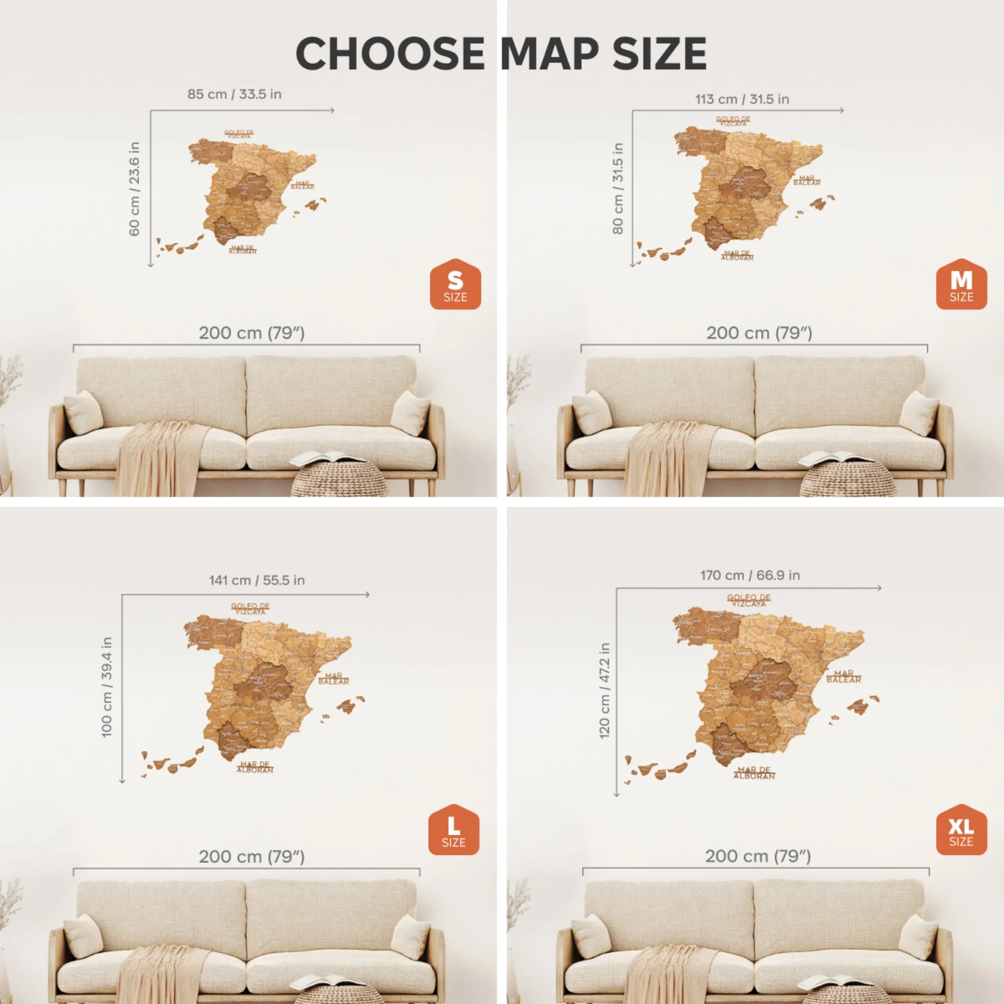 Wooden Map of Spain – Oak - Image 20