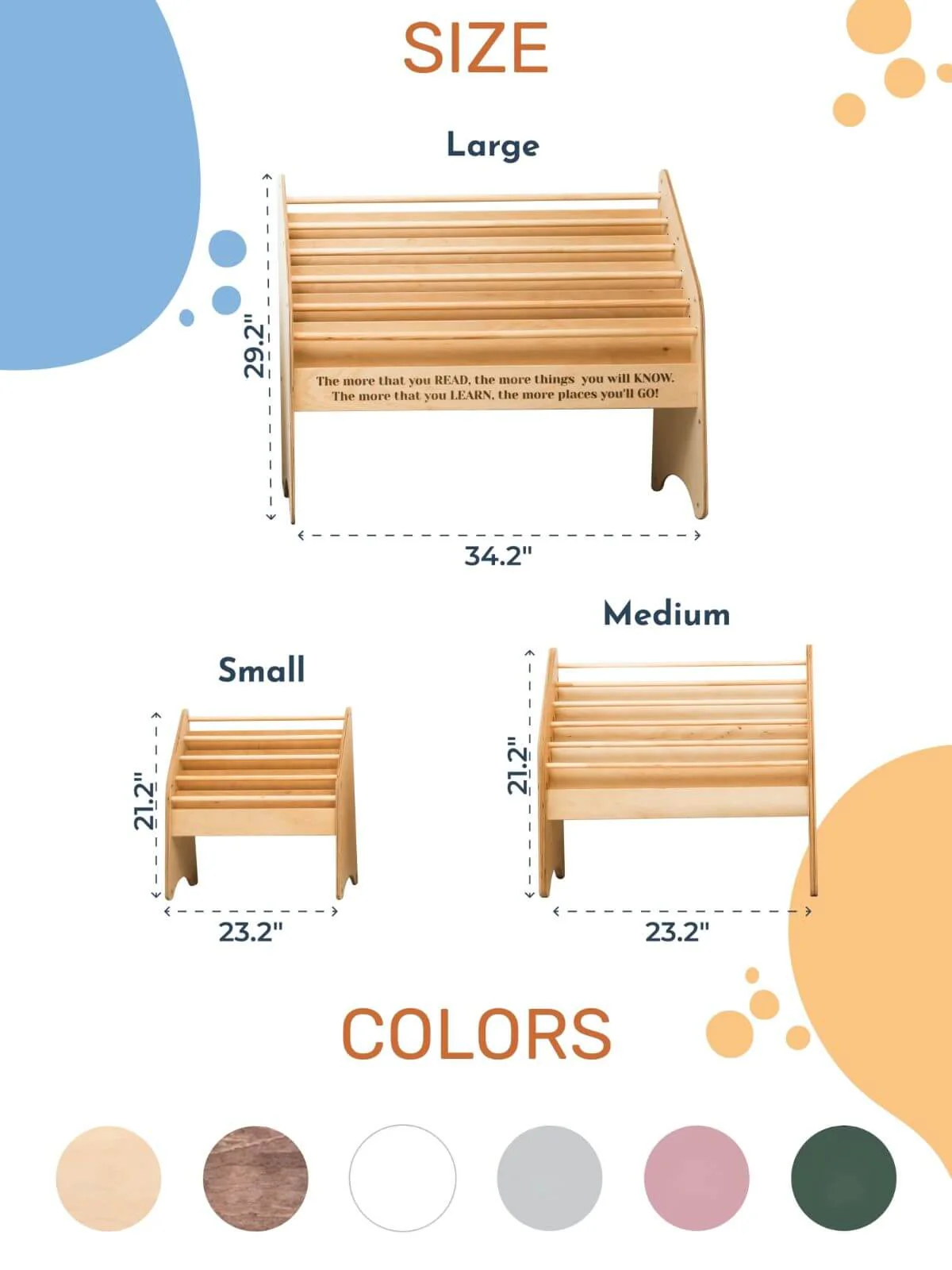 Wooden Montessori Bookshelf Pink - Image 10