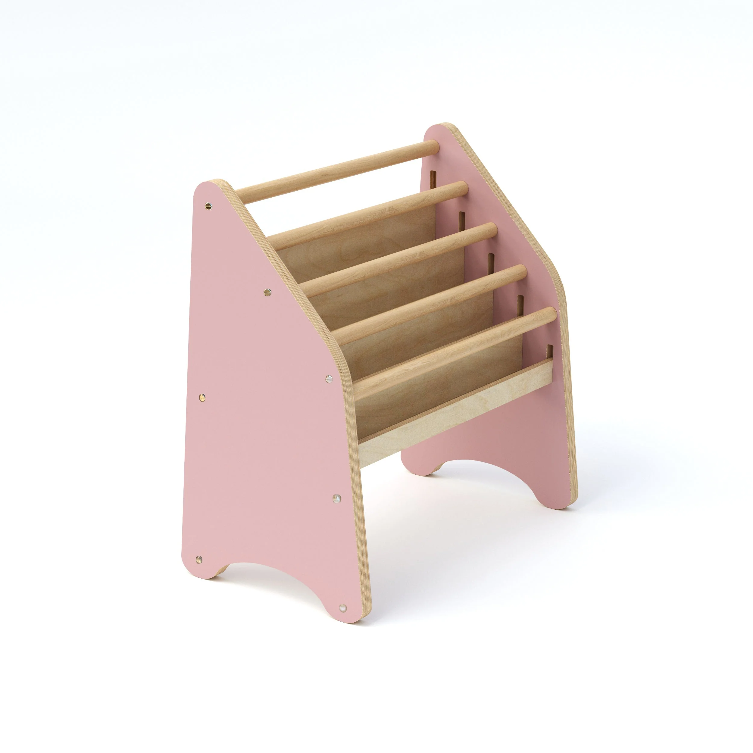 Wooden Montessori Bookshelf Pink - Image 8