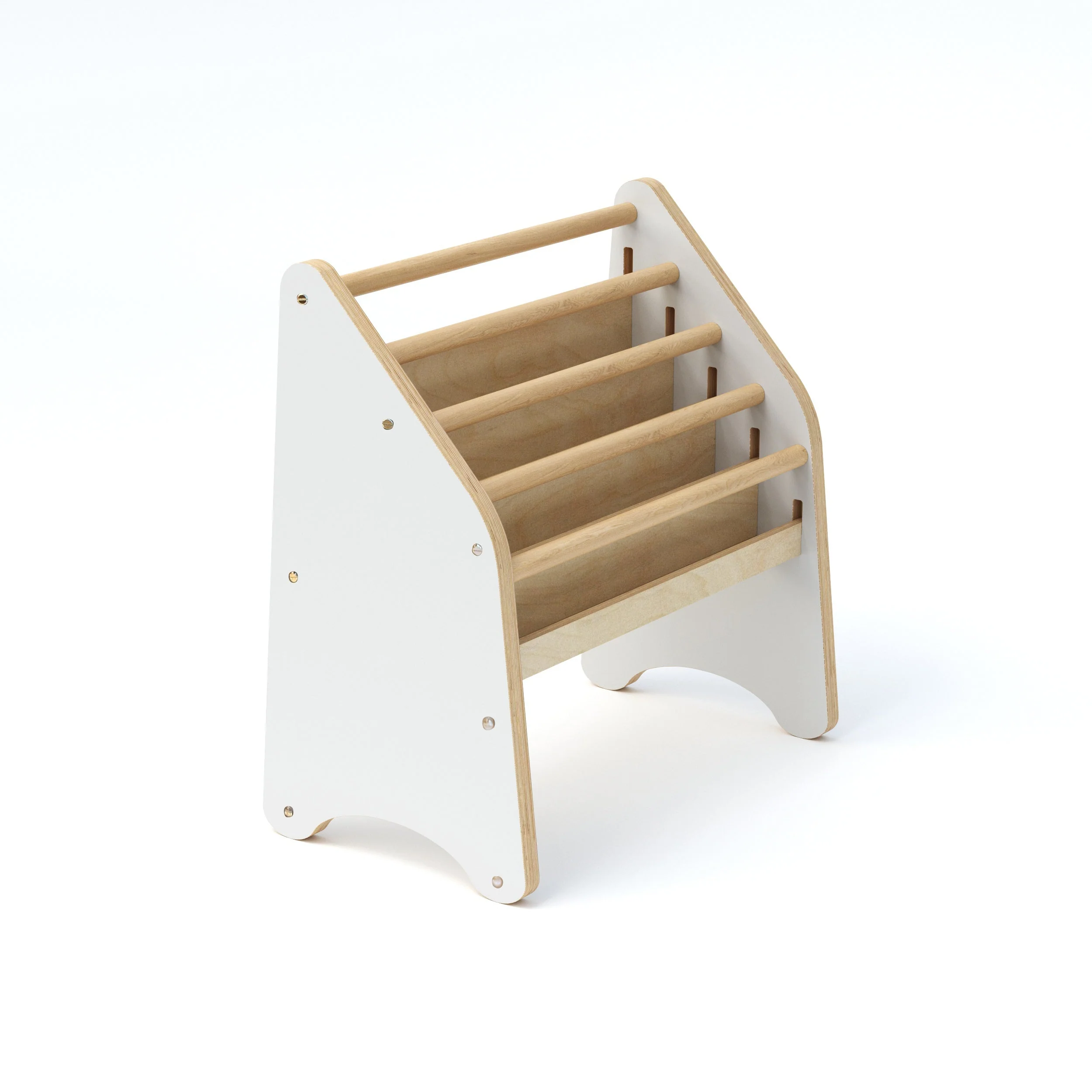 Wooden Montessori Bookshelf White - Image 9