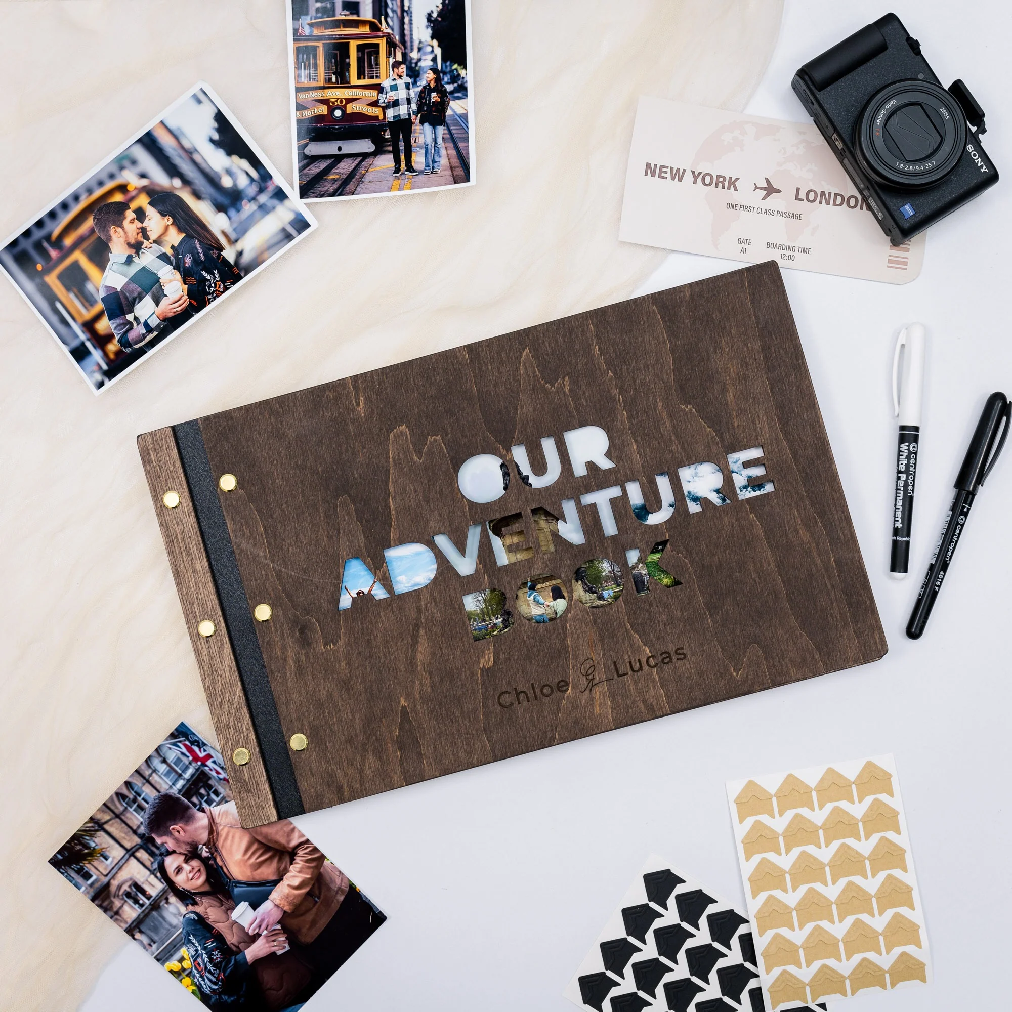 Wooden Photo Album - Adventure