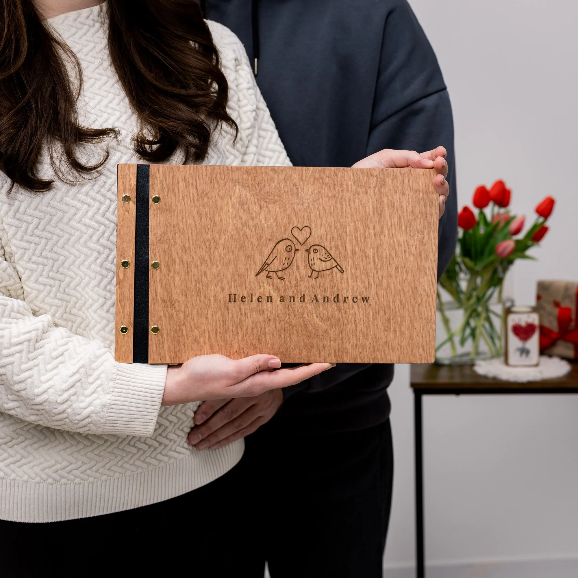 Wooden Photo Album - Birds
