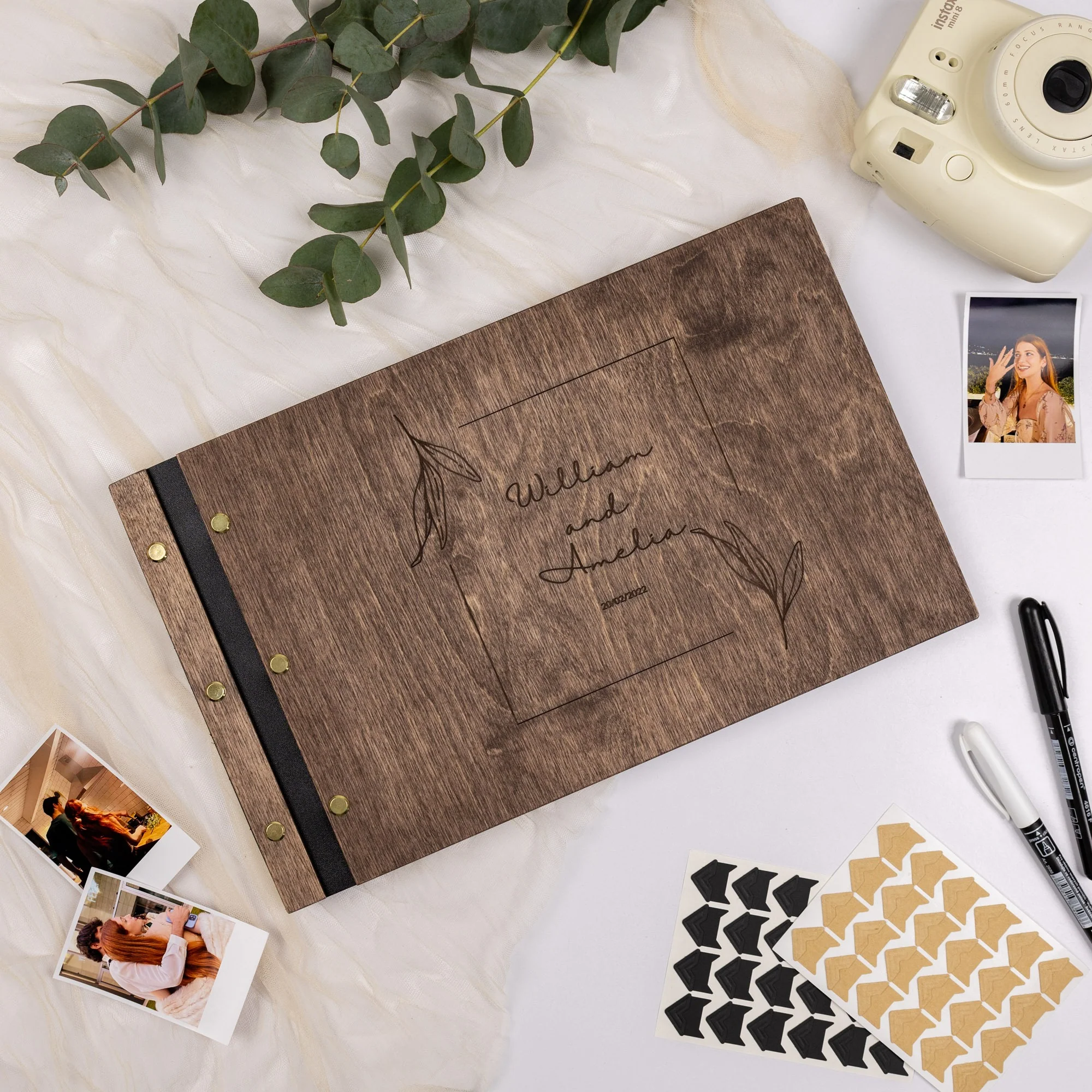 Wooden Photo Album - Botanical