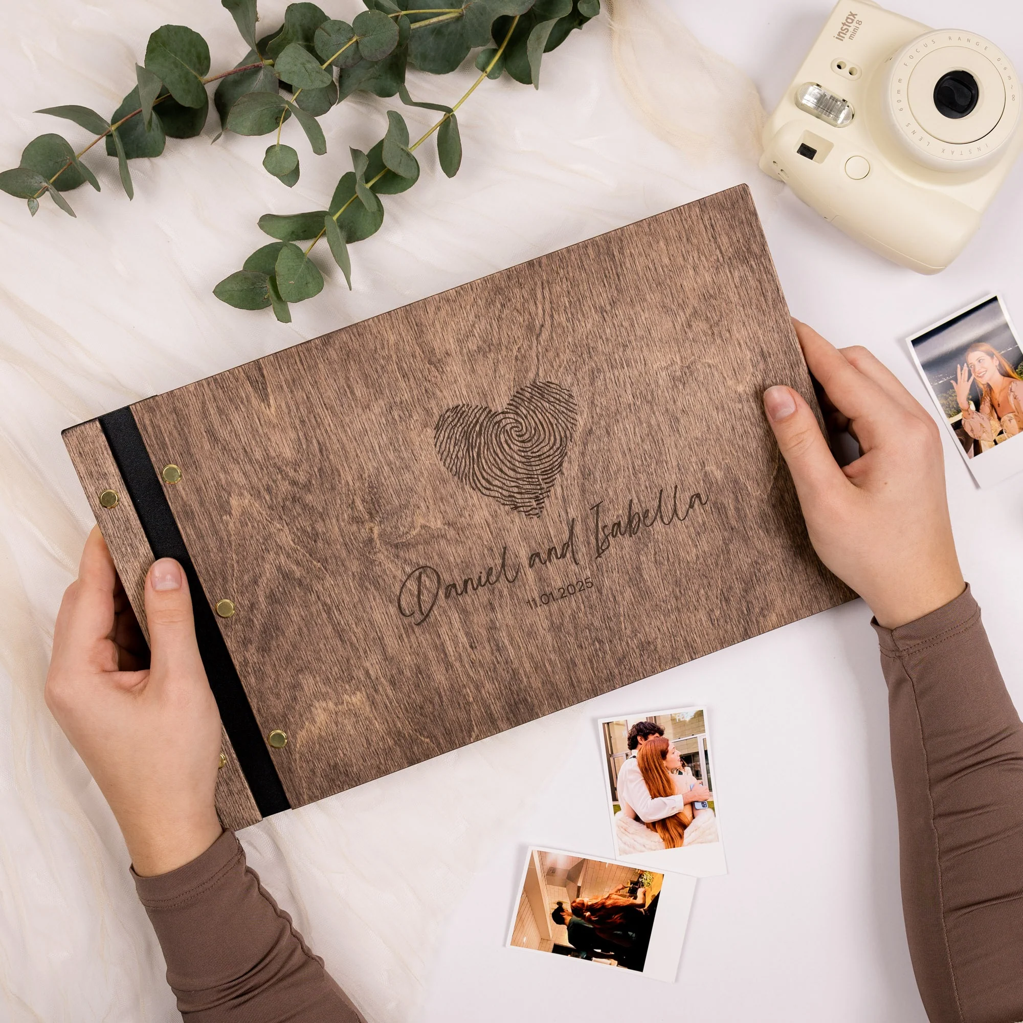 Wooden Photo Album - Fingerprint