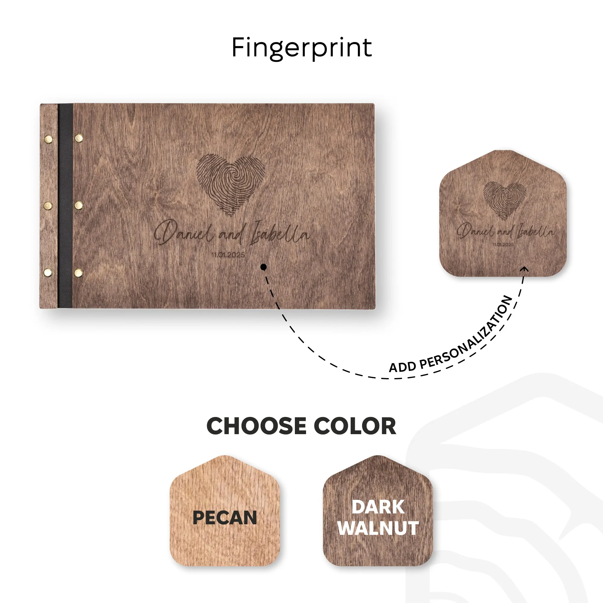 Wooden Photo Album - Fingerprint - Image 10