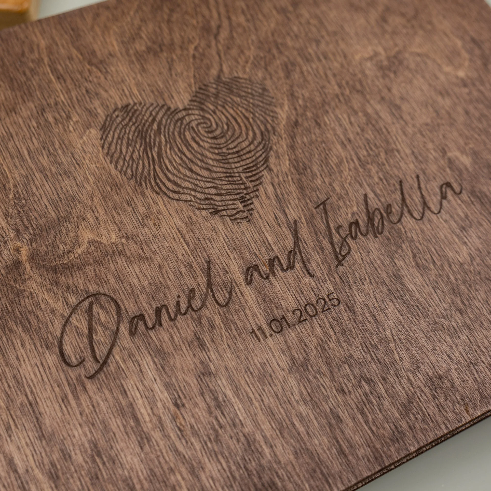 Wooden Photo Album - Fingerprint - Image 2