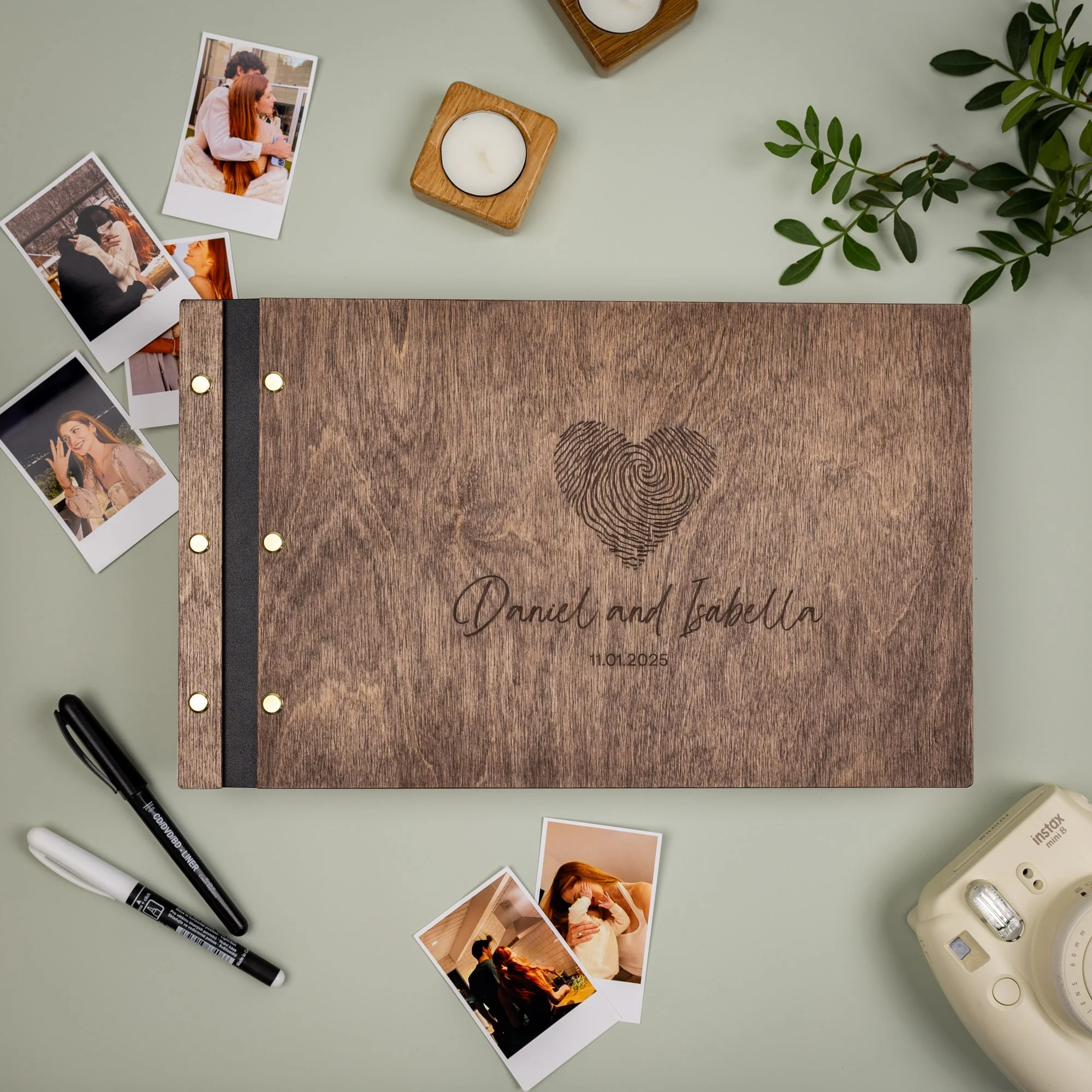 Wooden Photo Album - Fingerprint - Image 7