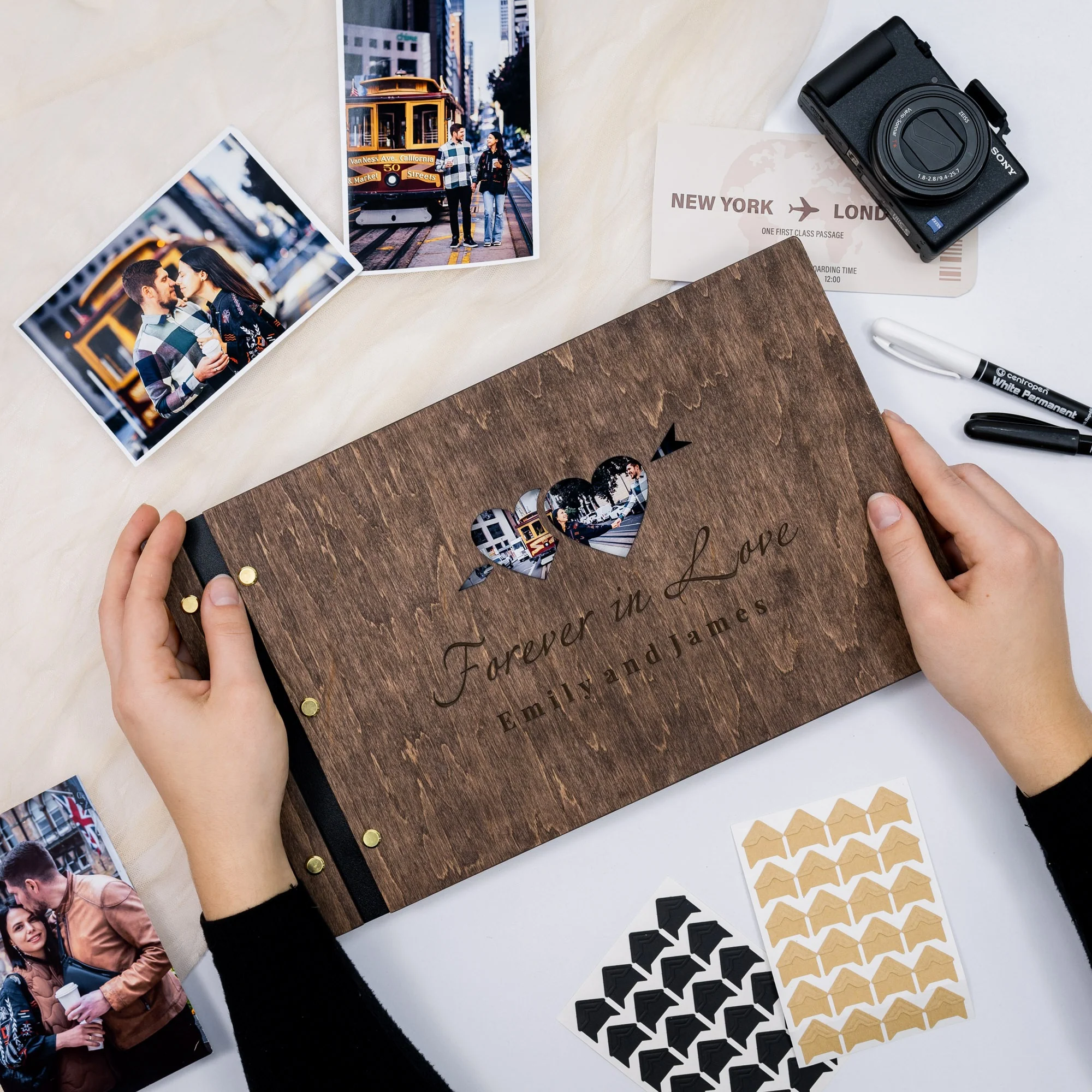 Wooden Photo Album - In Love