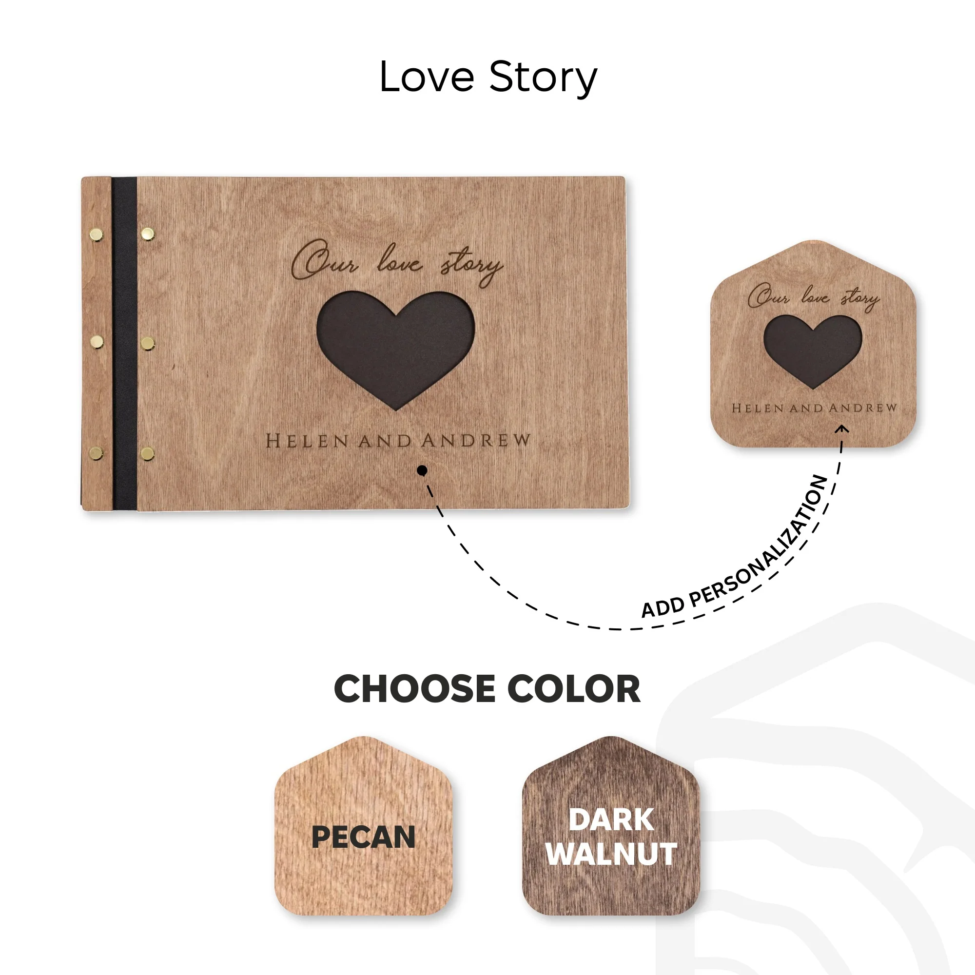 Wooden Photo Album - Love Story - Image 11