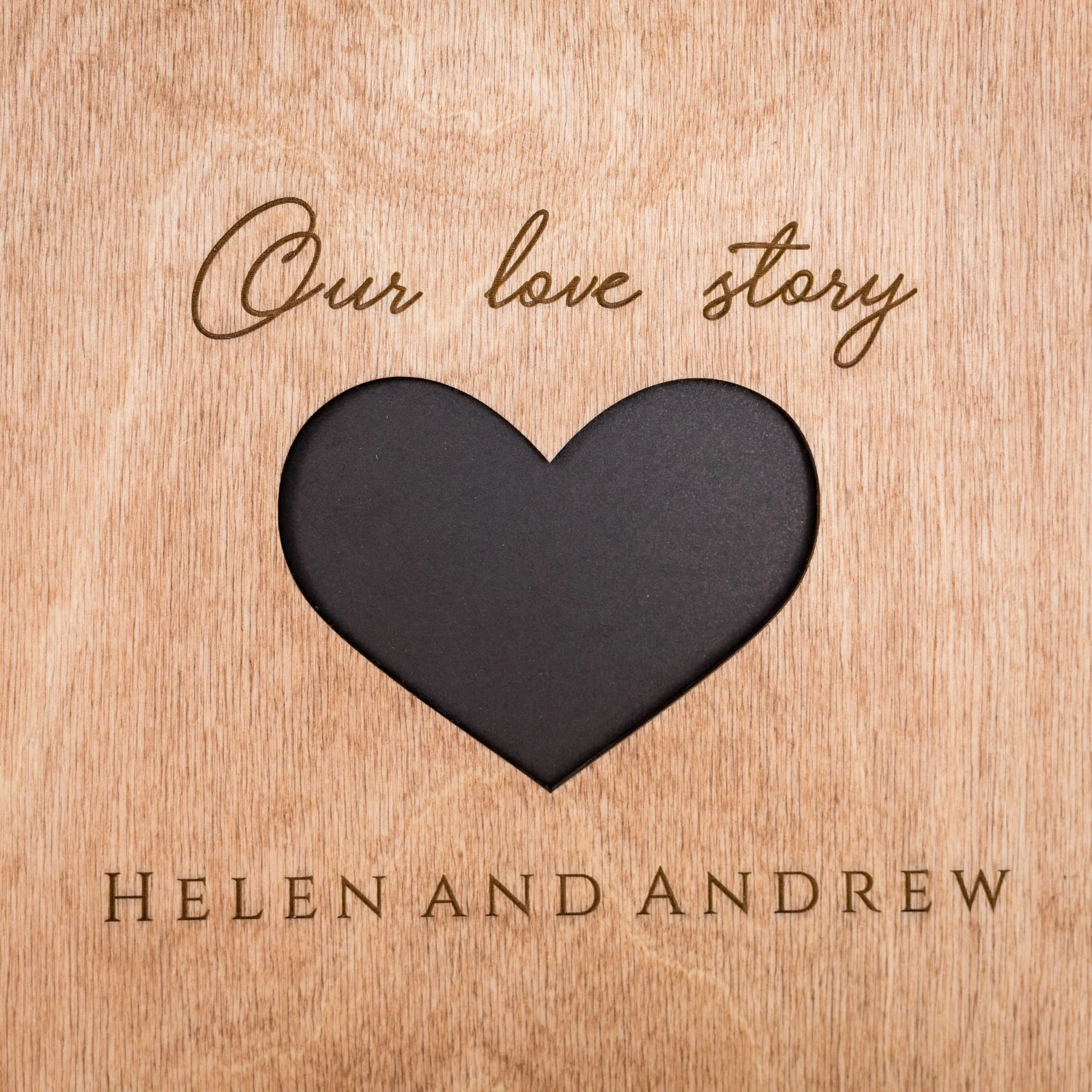 Wooden Photo Album - Love Story - Image 2