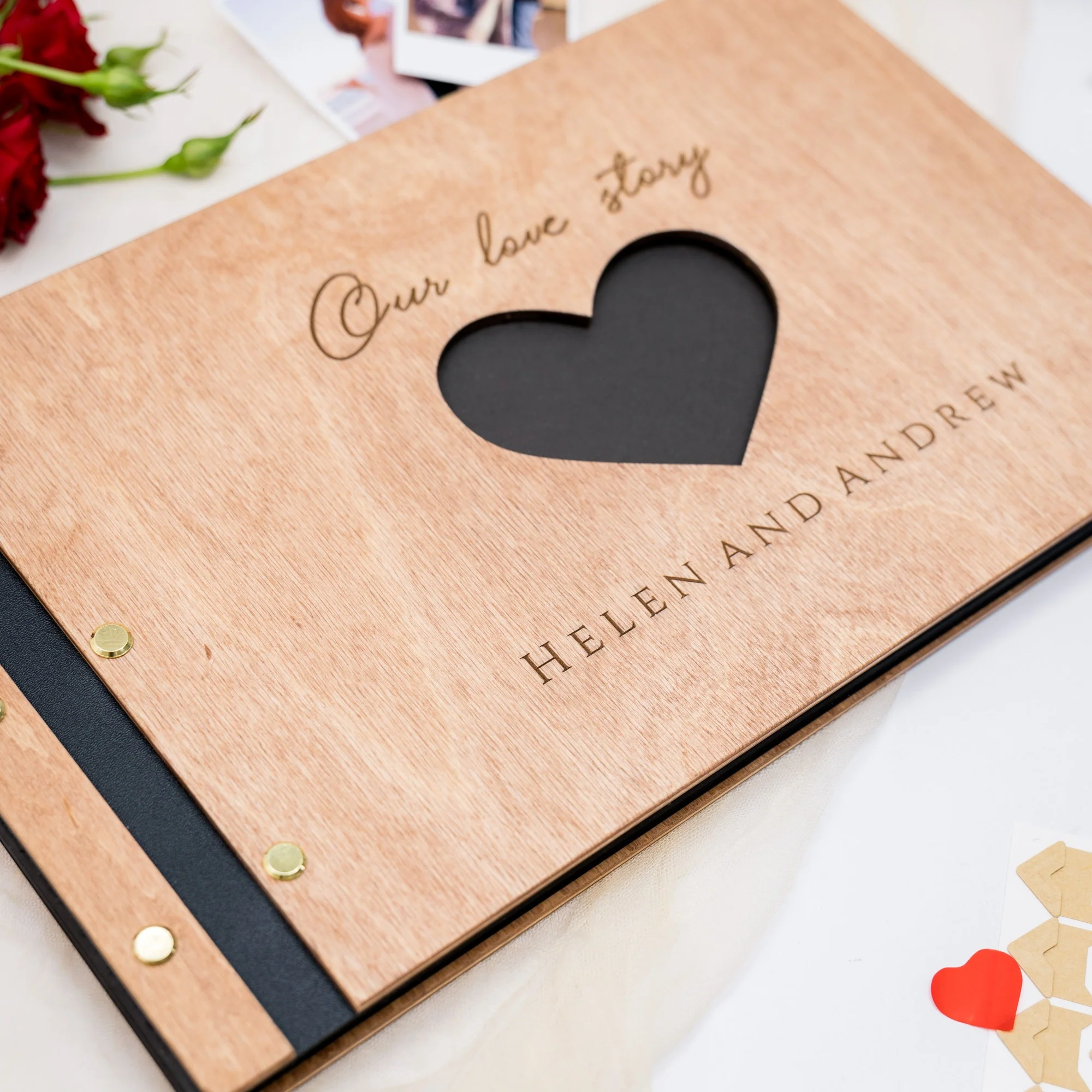 Wooden Photo Album - Love Story - Image 4