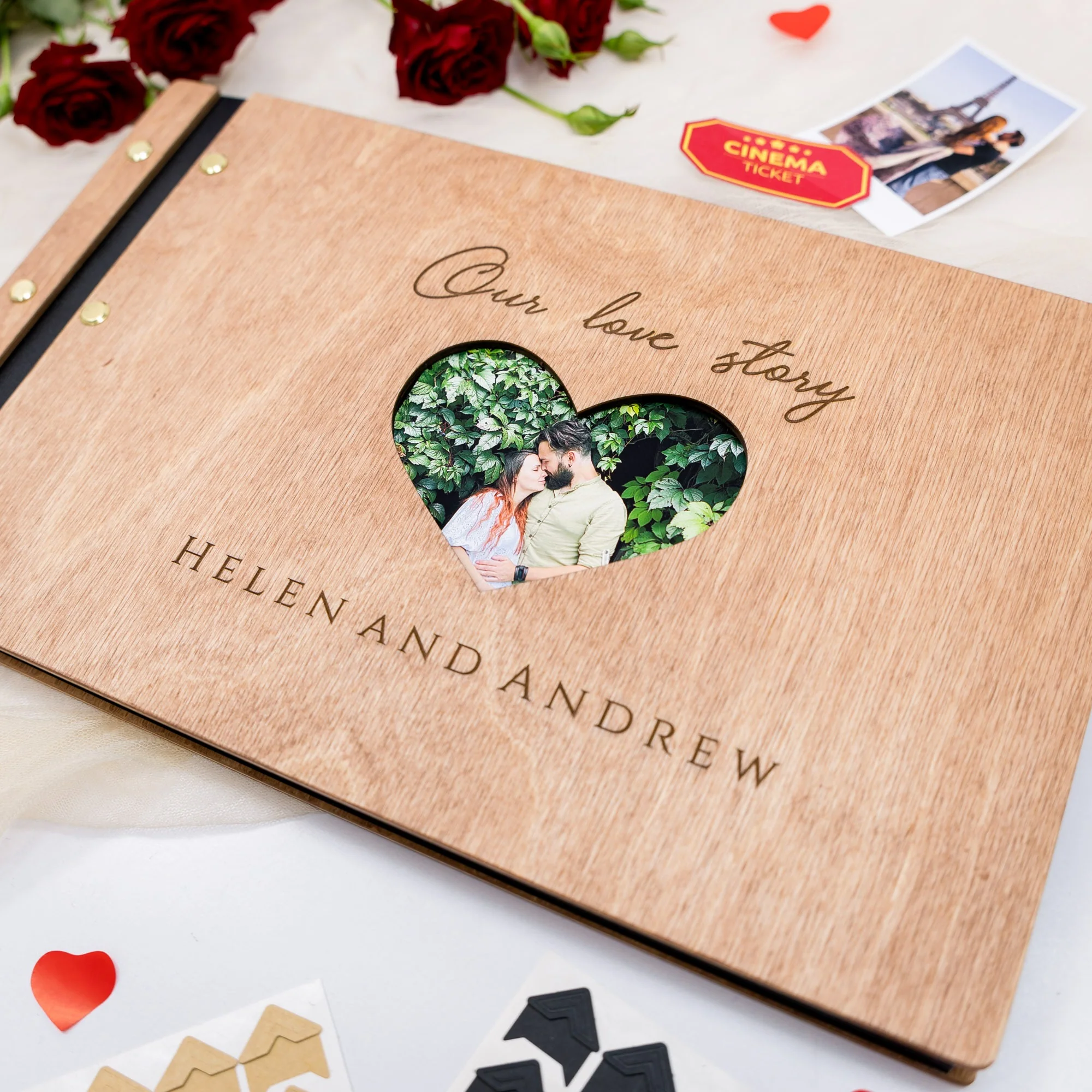 Wooden Photo Album - Love Story - Image 5