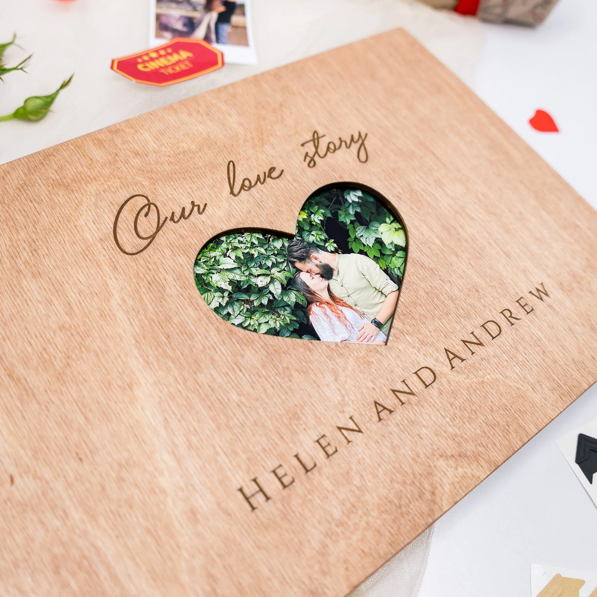 Wooden Photo Album - Love Story - Image 6