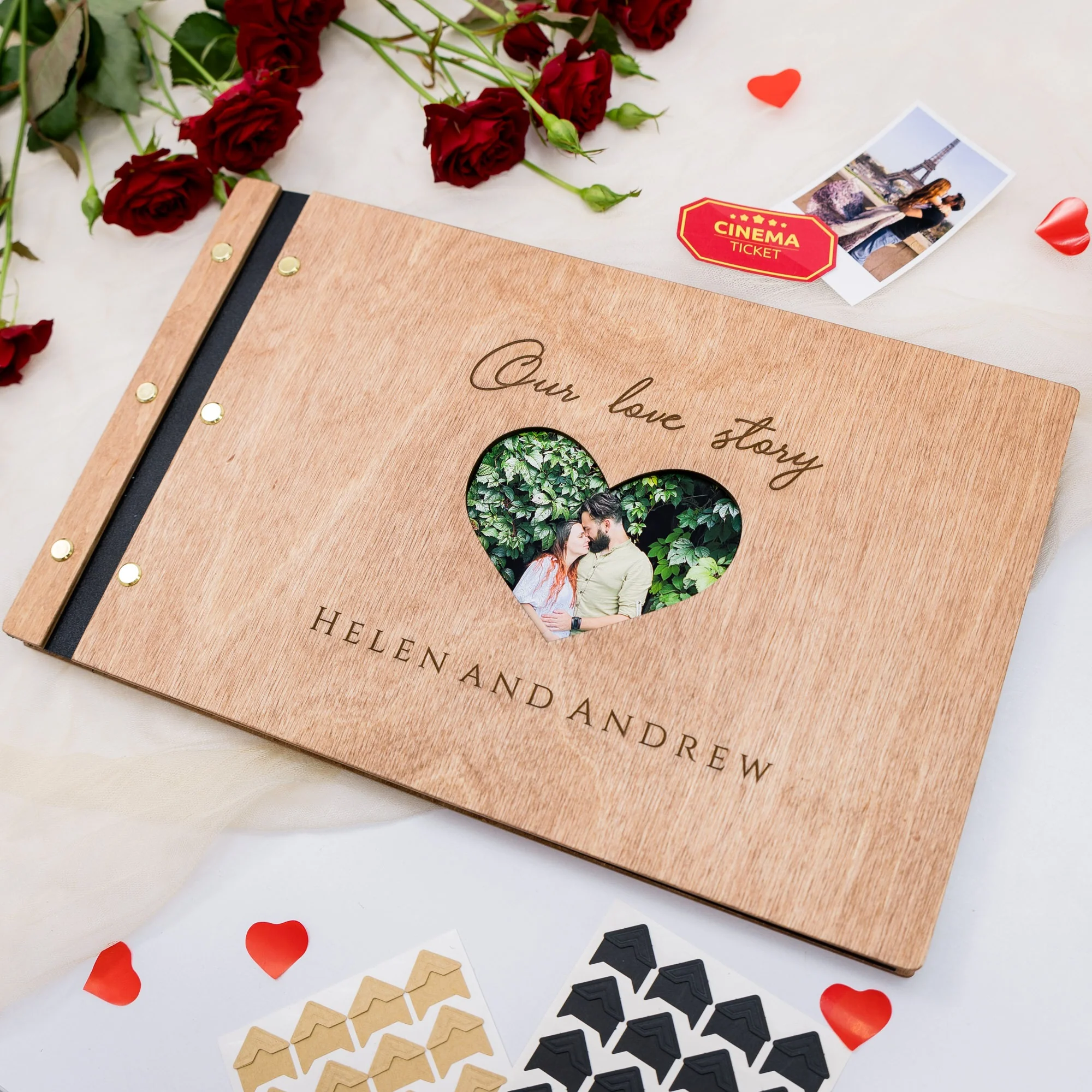 Wooden Photo Album - Love Story - Image 7