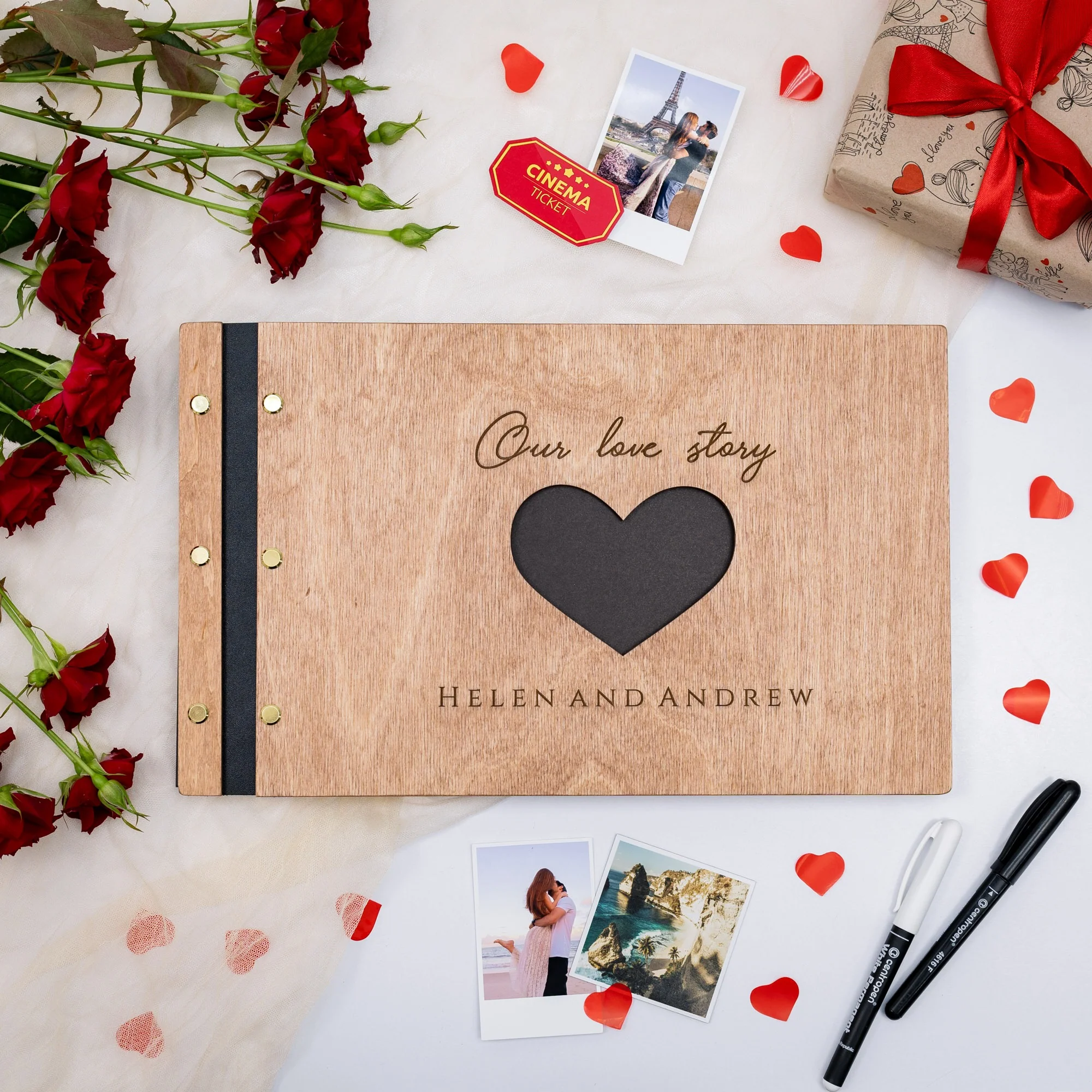 Wooden Photo Album - Love Story - Image 9
