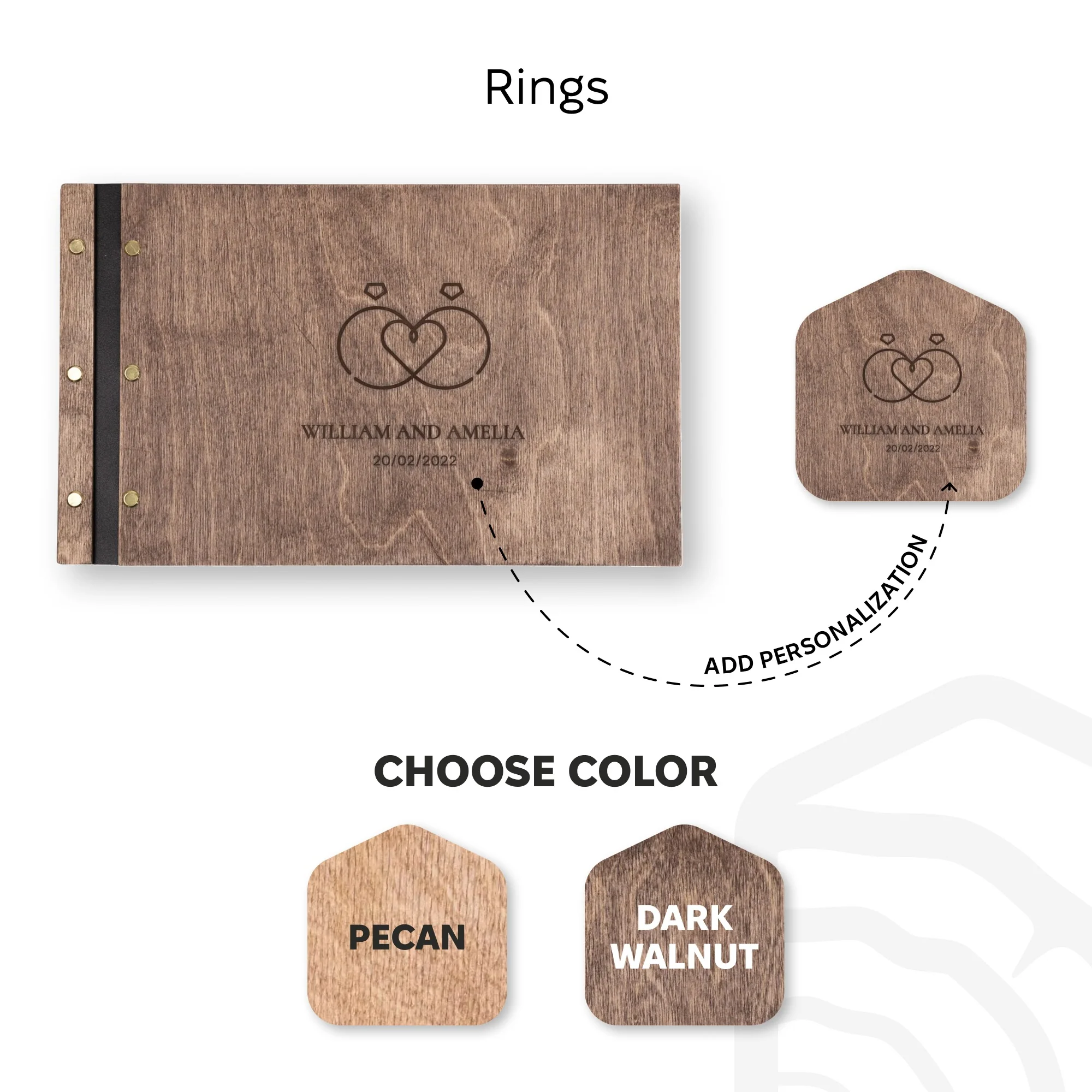 Wooden Photo Album - Rings - Image 10