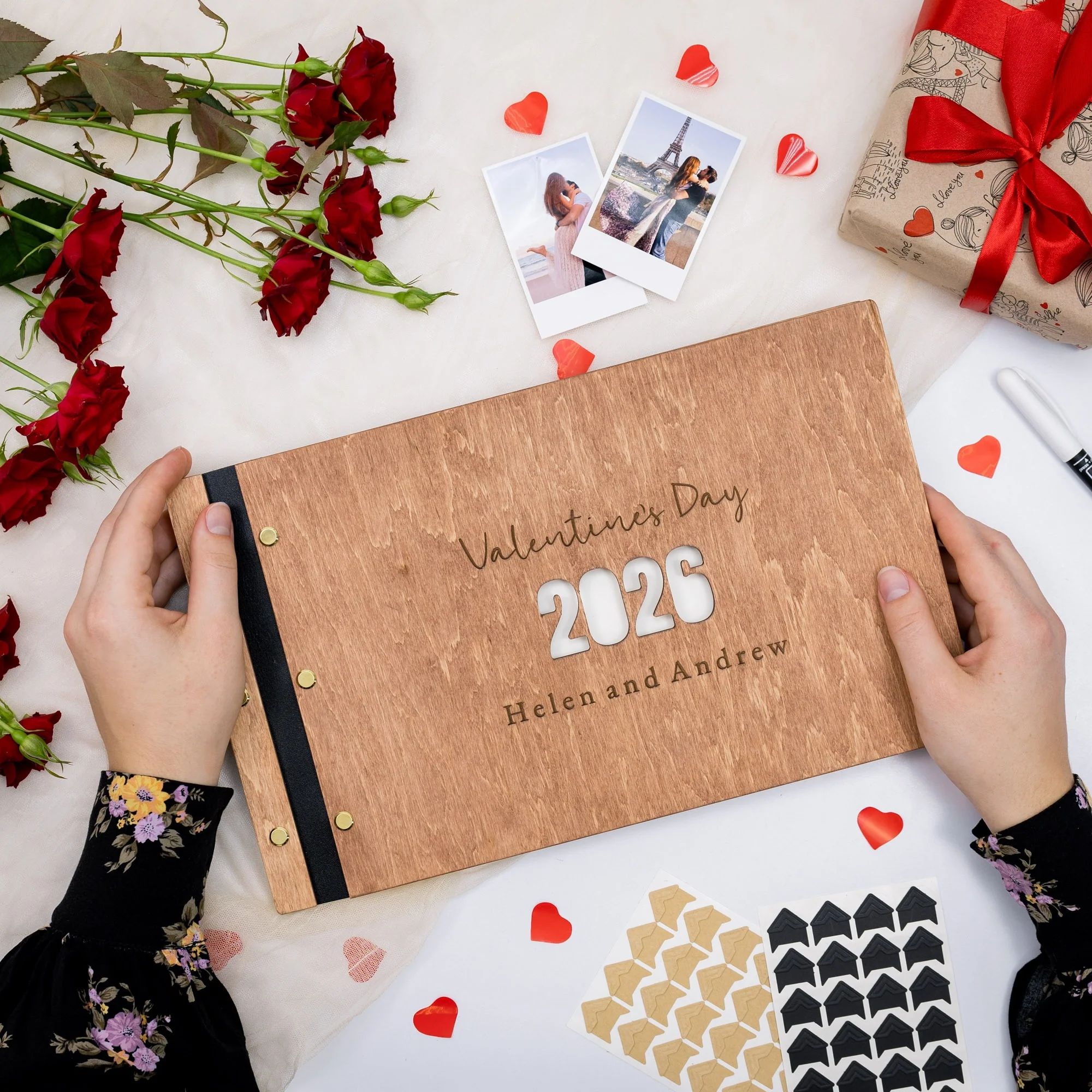 Wooden Photo Album - Valentine