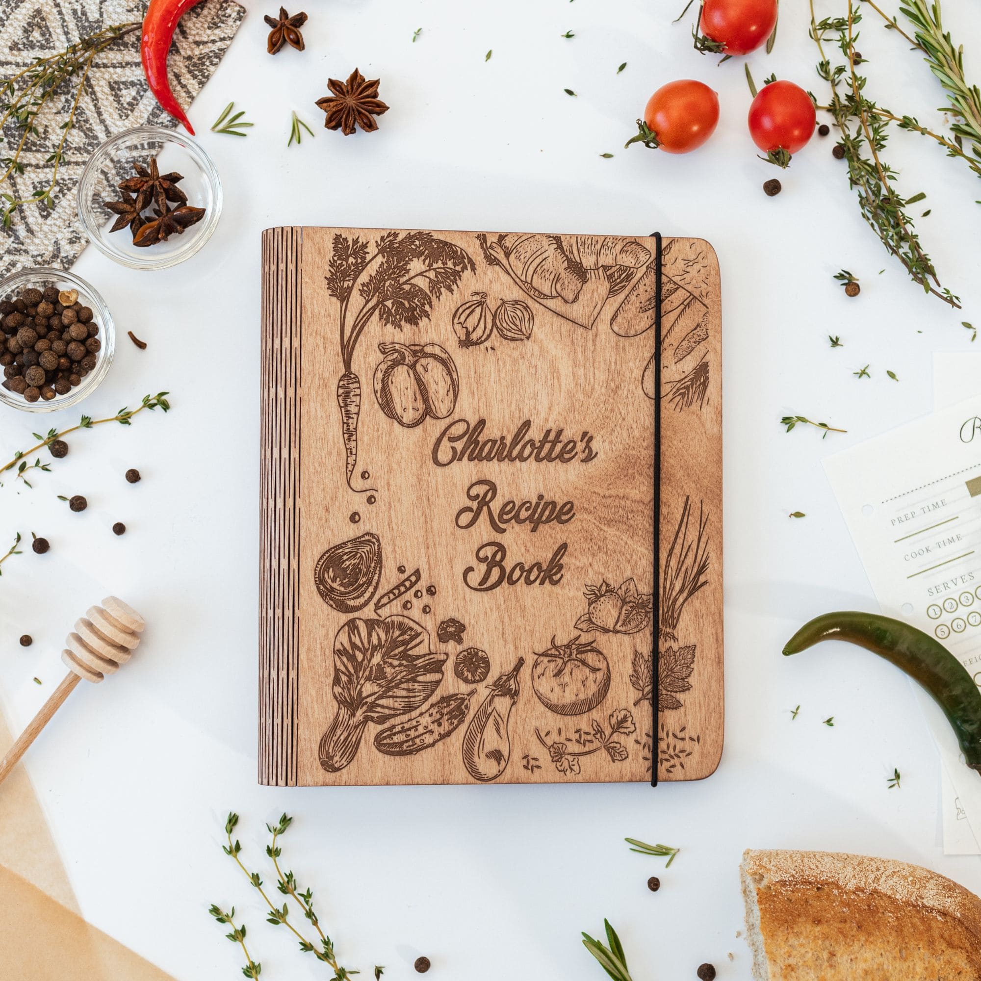 Wooden Recipe Book – Peppers Theme - Image 8