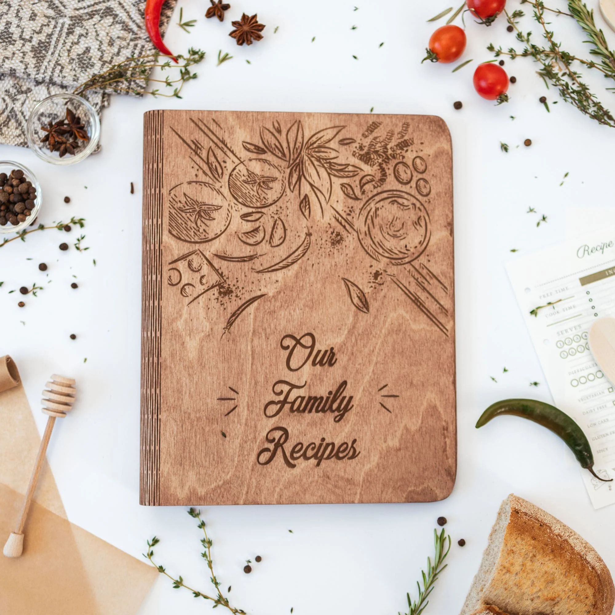 Wooden Recipe Book – Tomatoes Theme - Image 9
