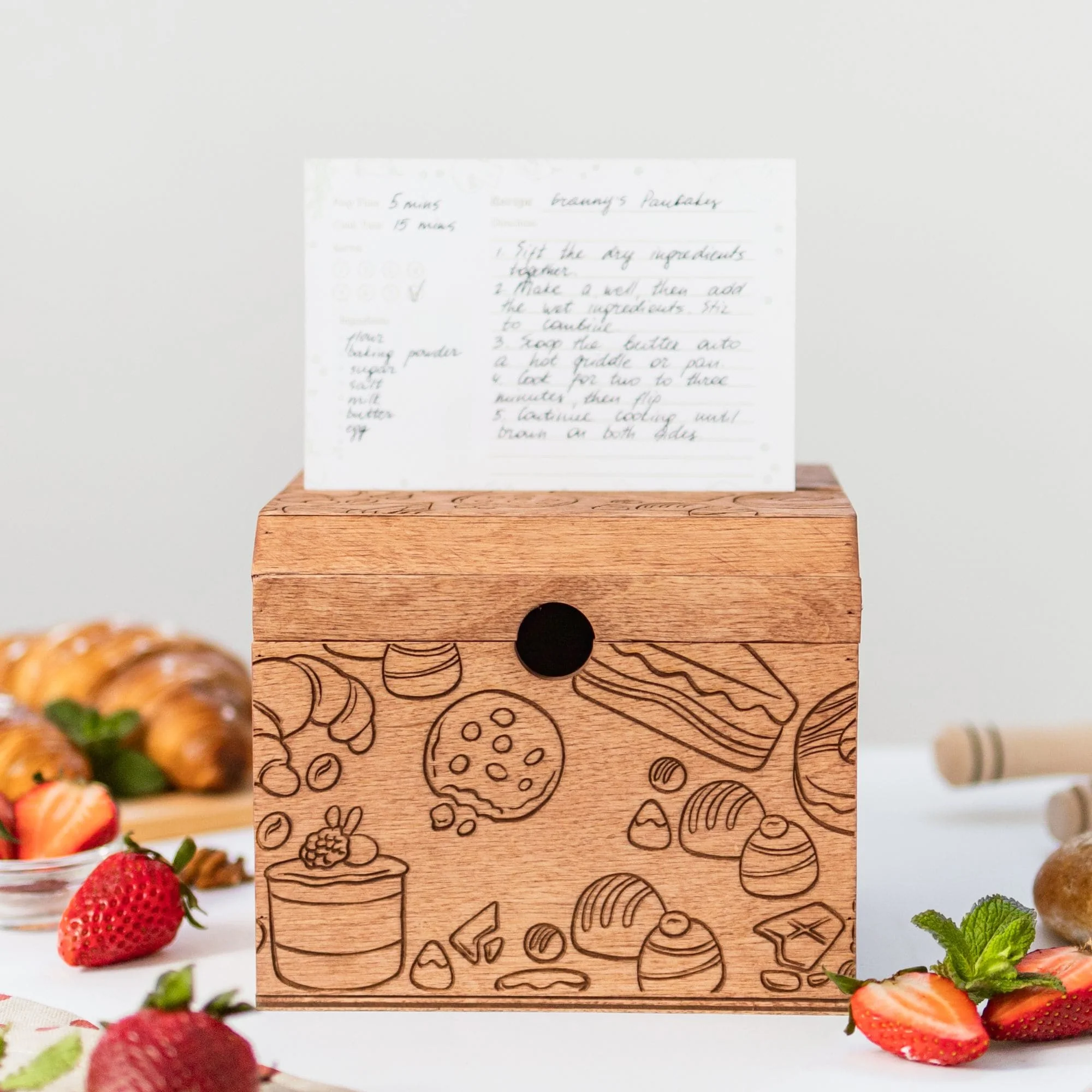 Wooden Recipe Box – Pastries Collection - Image 4