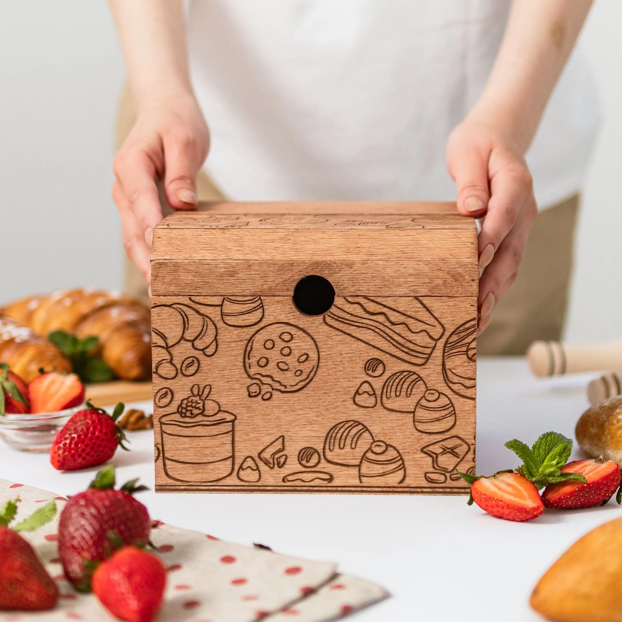 Wooden Recipe Box – Pastries Collection - Image 5