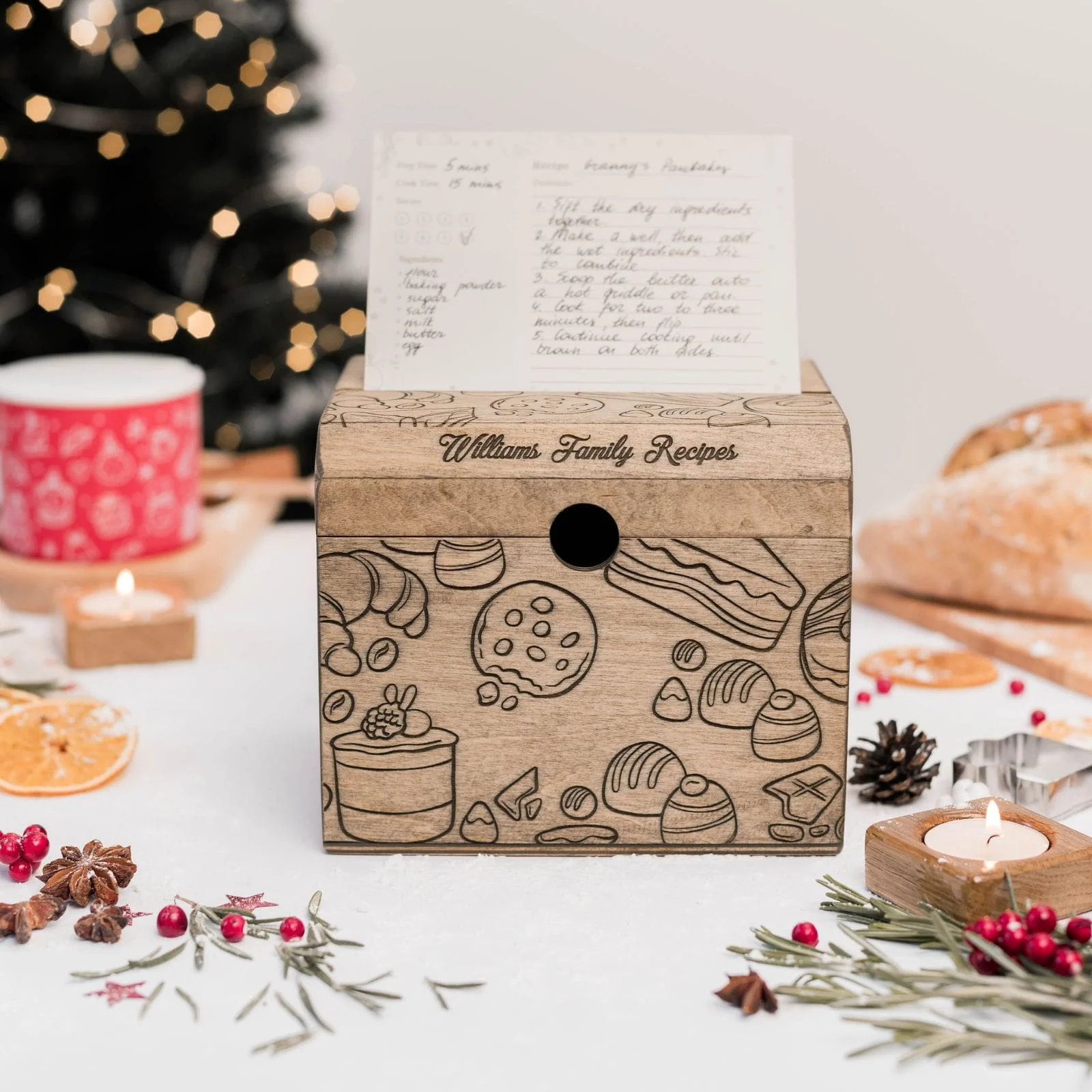 Wooden Recipe Box – Pastries Collection - Image 6