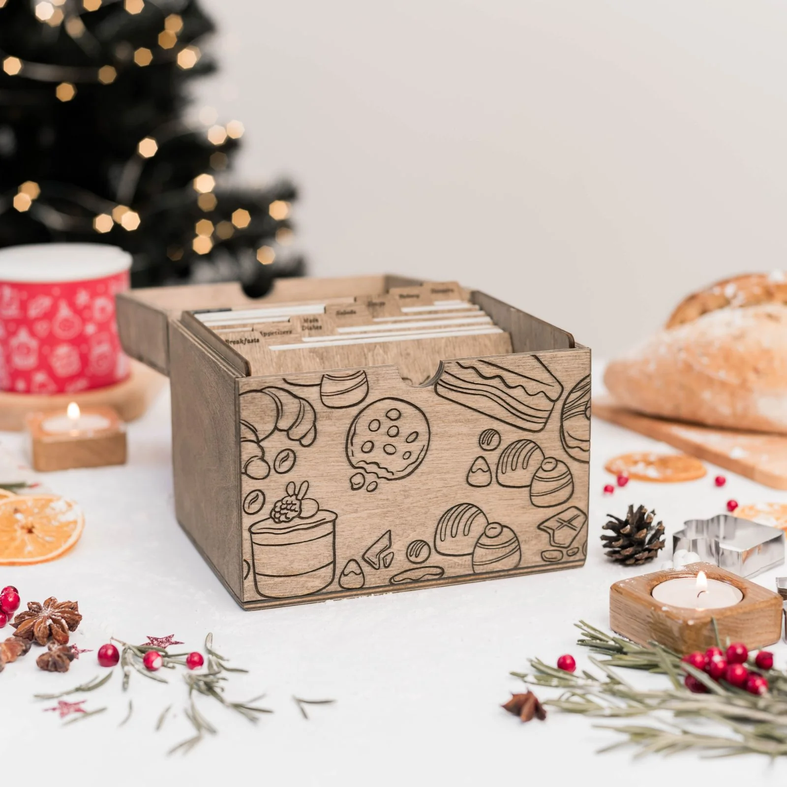 Wooden Recipe Box – Pastries Collection - Image 9