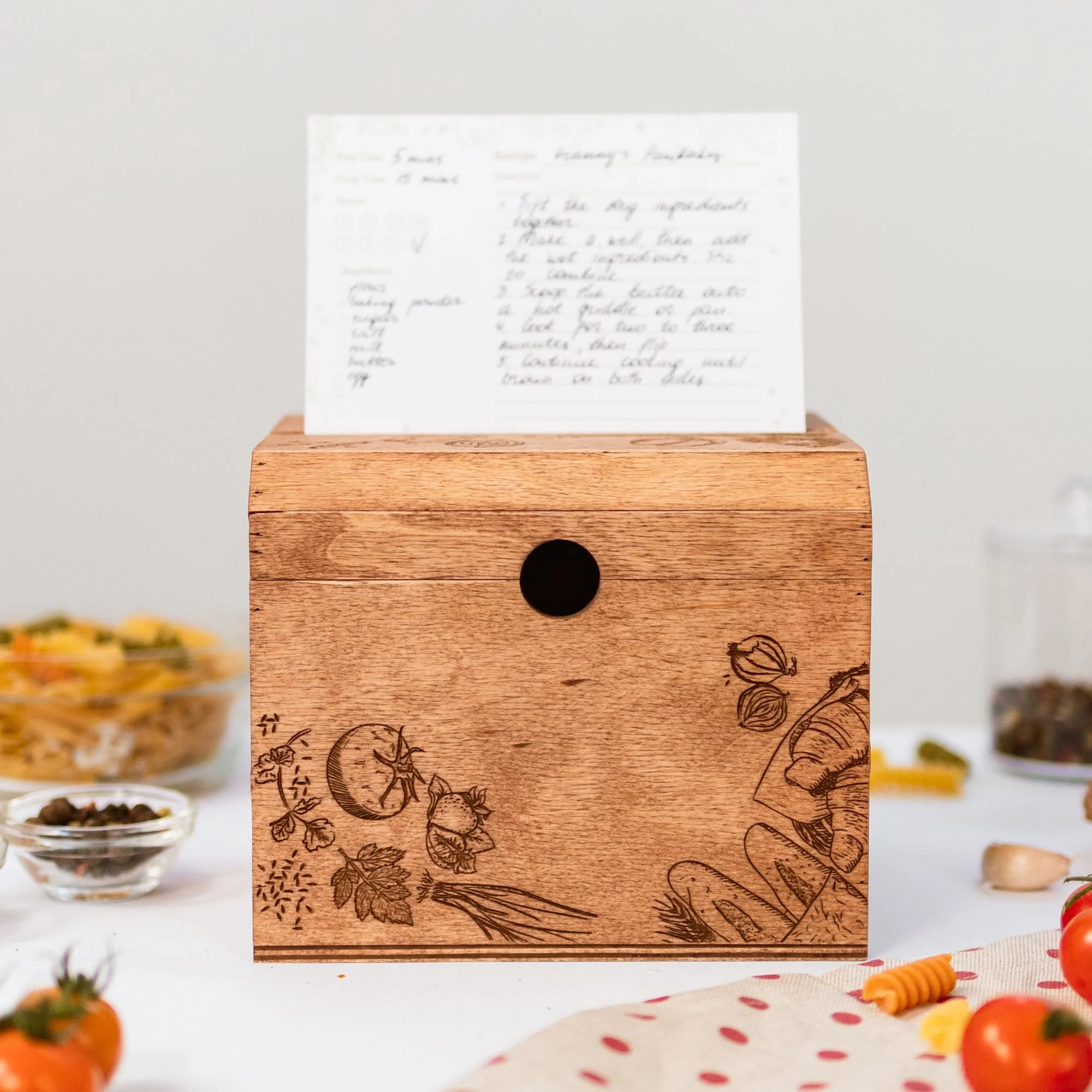 Wooden Recipe Box – Peppers Theme - Image 3