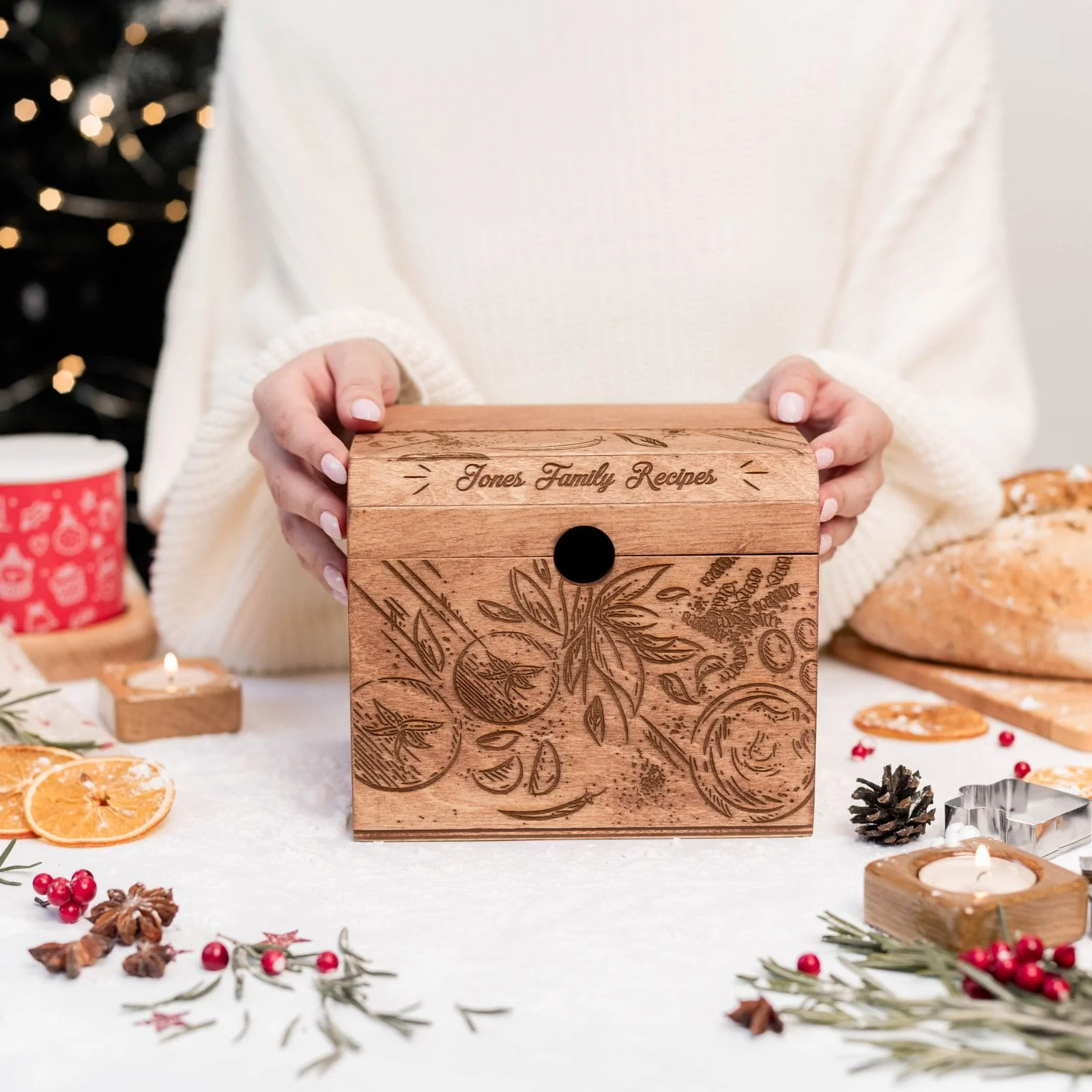 Wooden Recipe Box – Tomatoes Design - Image 8