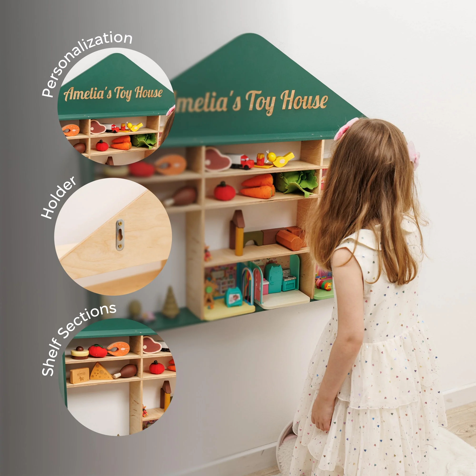 Wooden Toy Organizer - House - Image 15