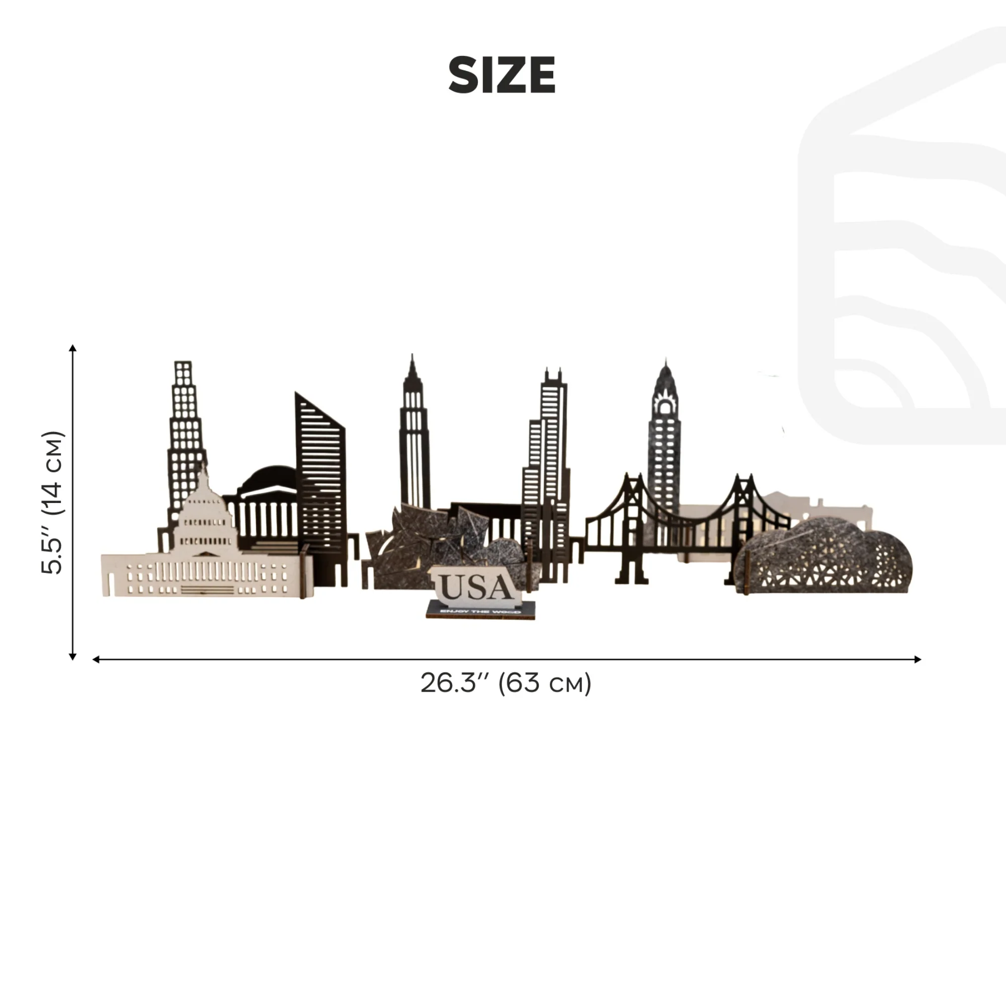 Wooden Travel Decor Memory City – USA Buildings - Image 12
