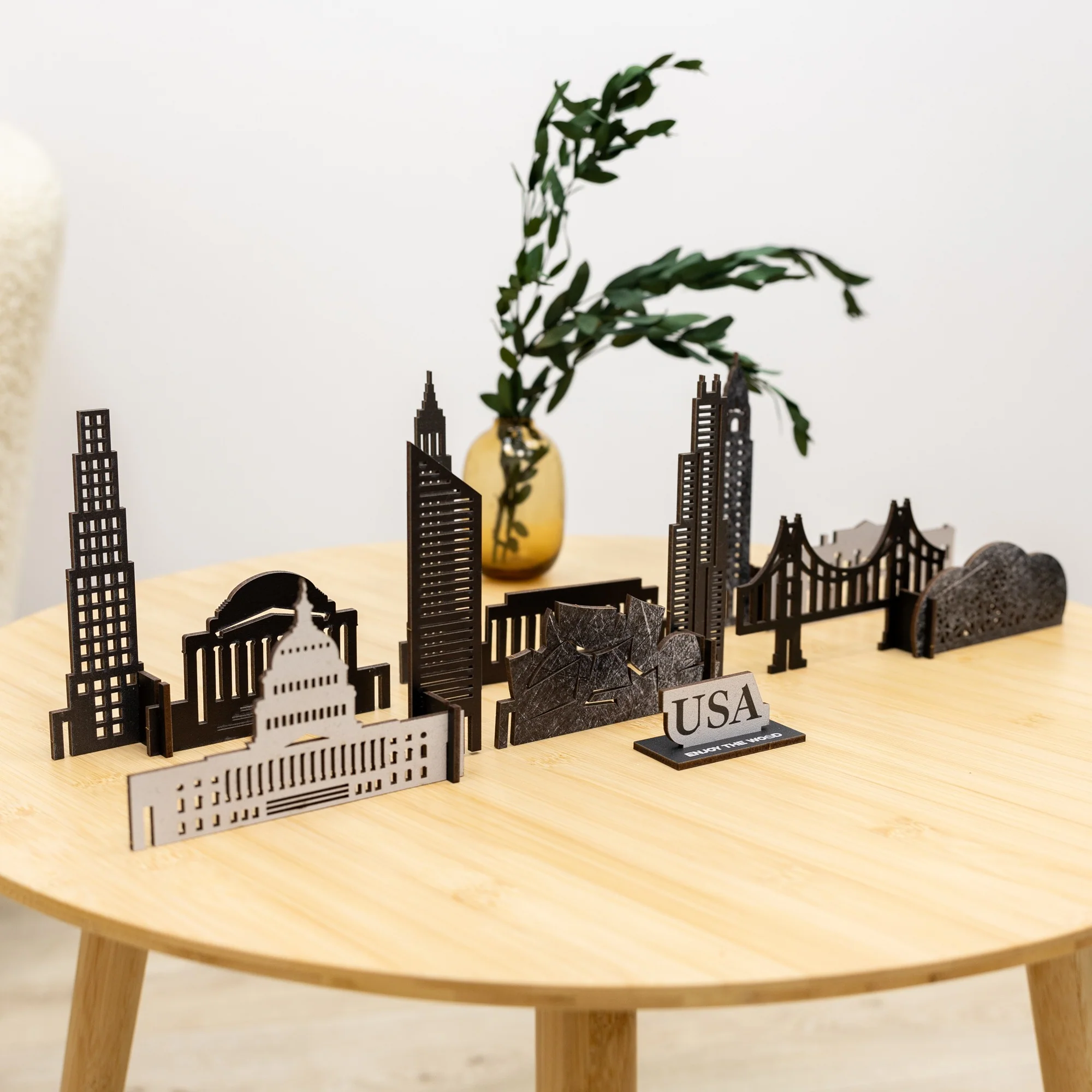 Wooden Travel Decor Memory City – USA Buildings - Image 3