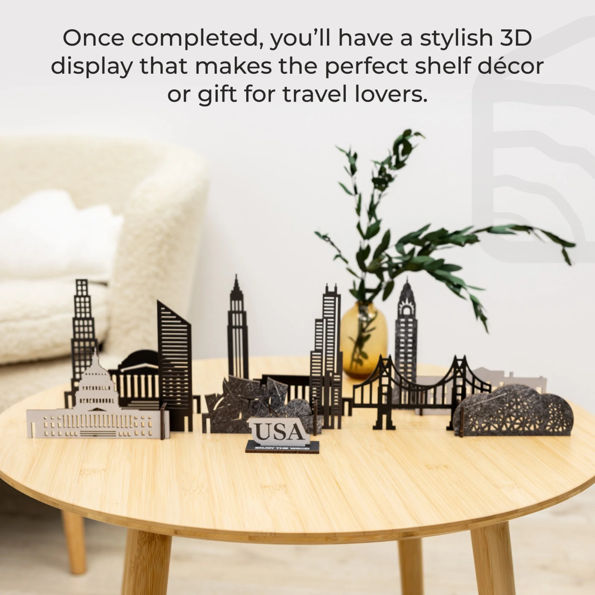 Wooden Travel Decor Memory City – USA Buildings - Image 5