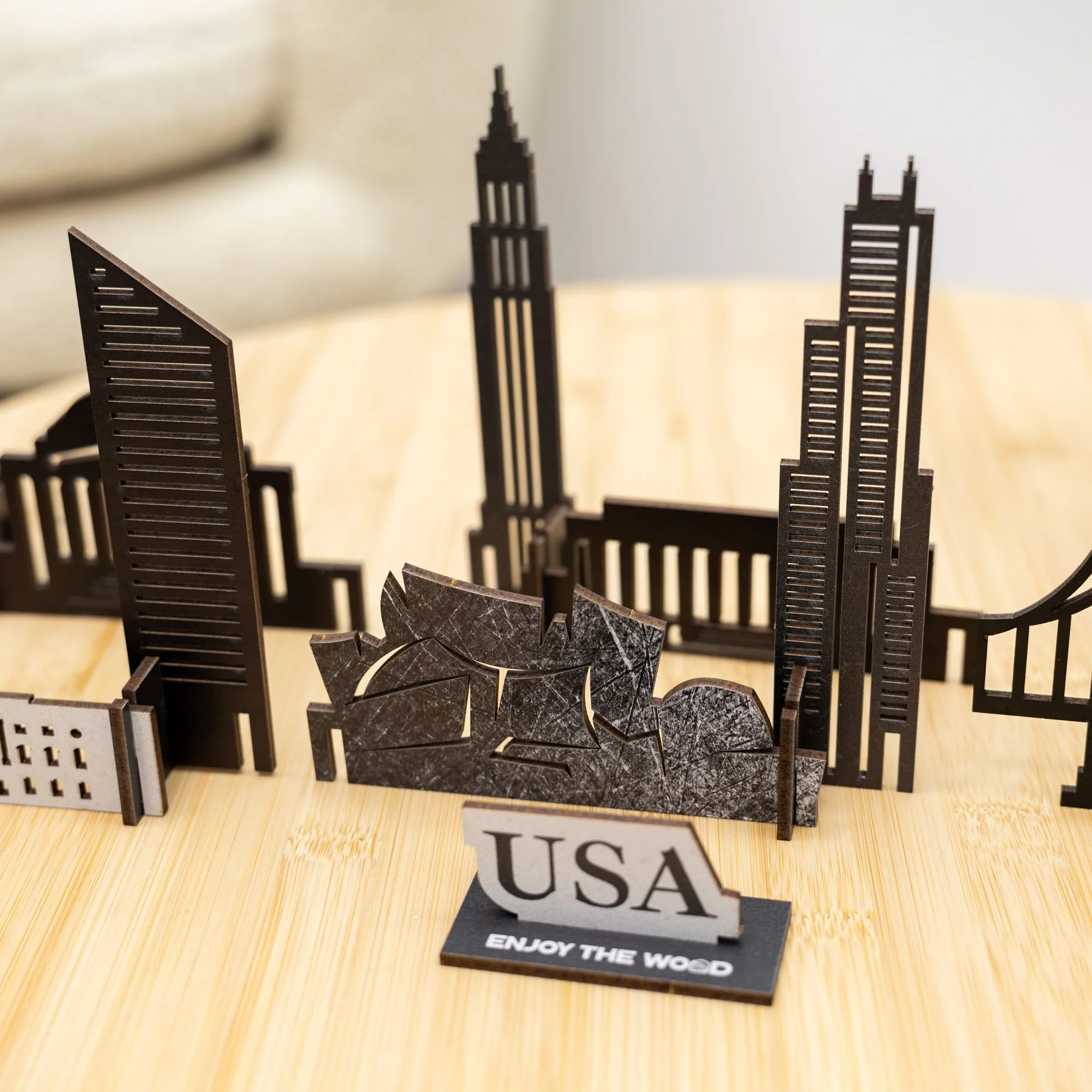 Wooden Travel Decor Memory City – USA Buildings - Image 9