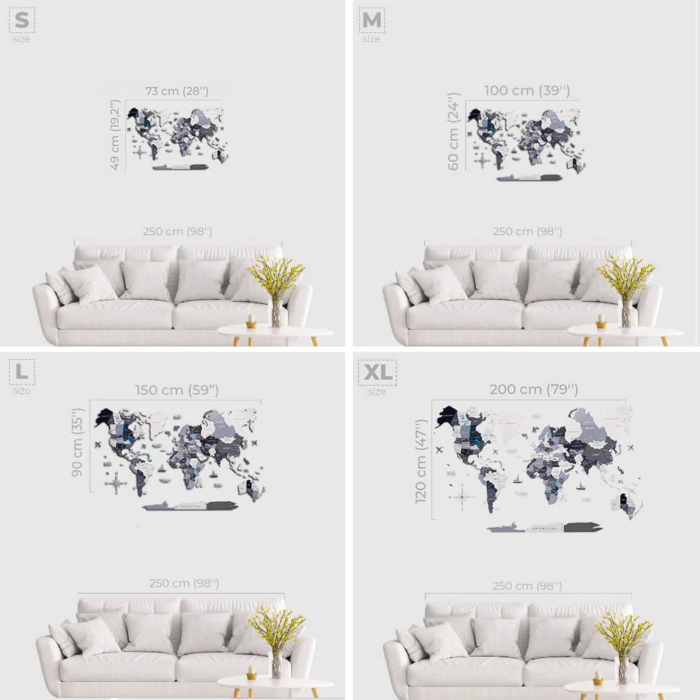 2D Wooden World Map Nordik - Image 4