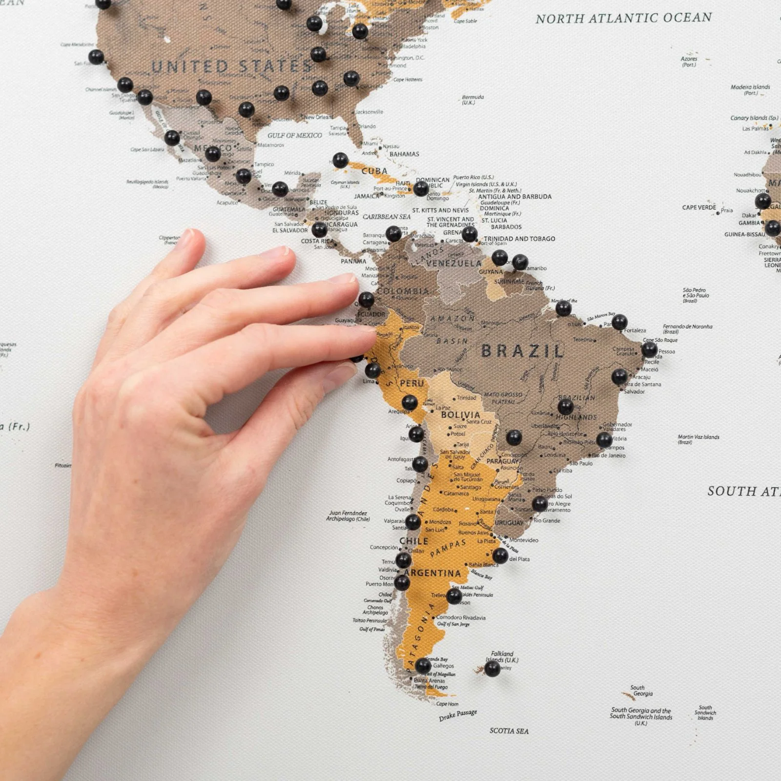 World Map on Canvas - Desert - Image 7