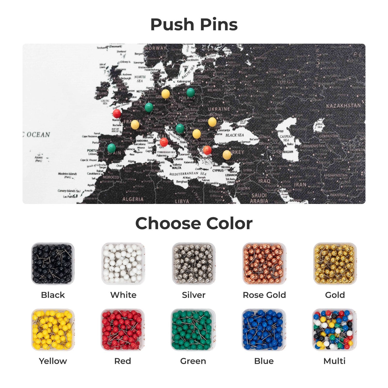 World Map on Canvas - Onyx - Image 9